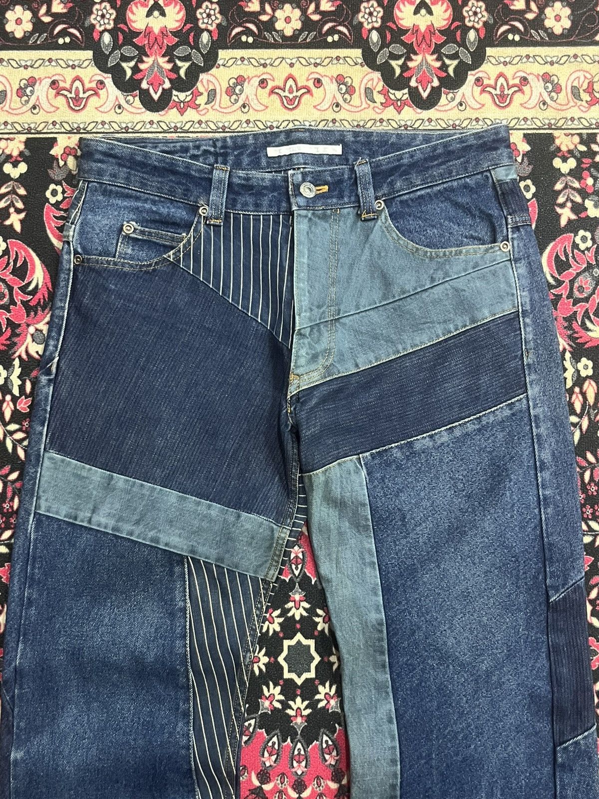 Diet Butcher Slim Skin Diet Butcher Slim Skin Upcycled Reworked Straight Fit Jeans Size US 32 / EU 48 - 4 Thumbnail