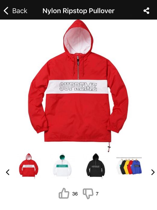 Supreme nylon hot sale ripstop pullover