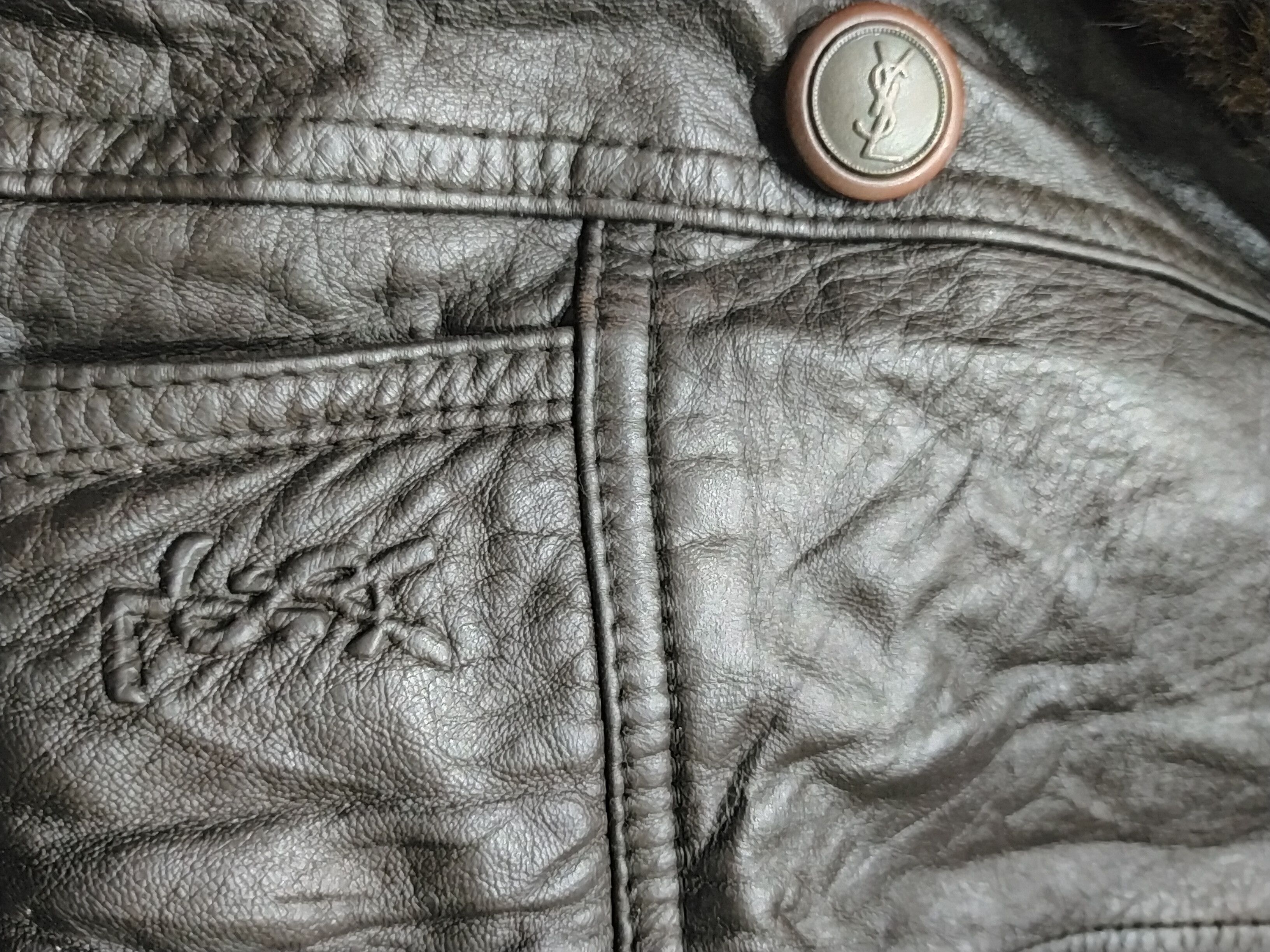 Vintage × Yves Saint Laurent 🔥 VERY RARE !! Vintage YSL Leather Jacket Size US XL / EU 56 / 4 - 10 Thumbnail
