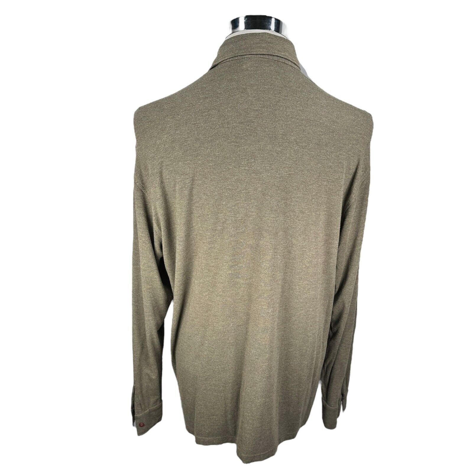 Canali Canali Polo Shirt Men's 52 Olive Green Brown Viscose Blend Size US L / EU 52-54 / 3 - 5 Thumbnail