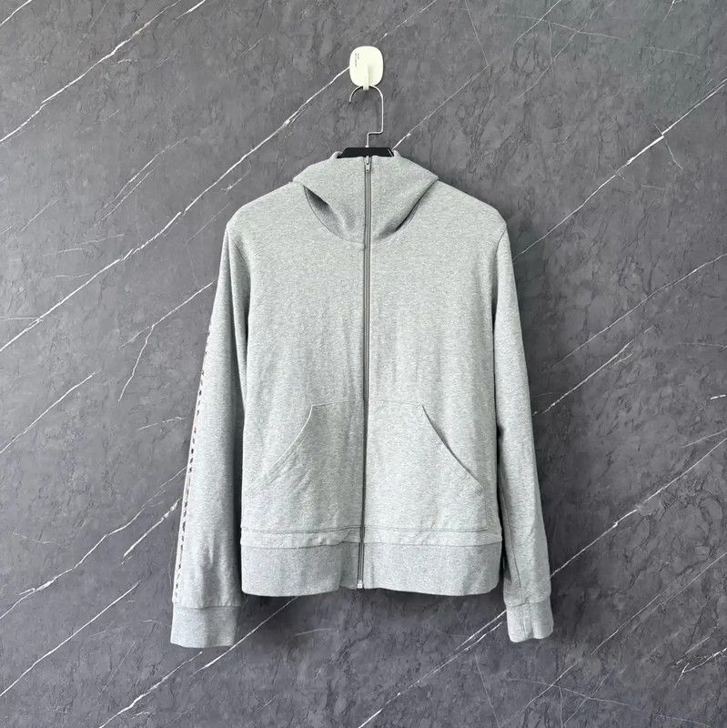 Burberry Burberry Gray Cotton Zip-Up Men's Jacket Size US L / EU 52-54 / 3 - 1 Thumbnail
