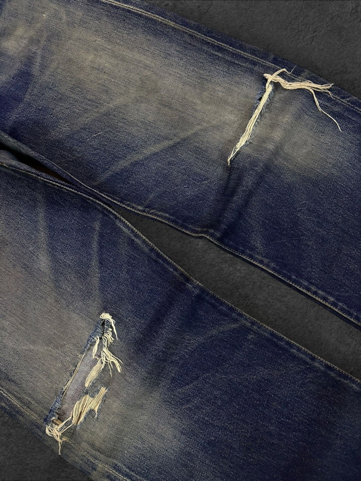Levi's Vtg 80s US Levis Big E 501 #555 Grunge Selvedge Jeans Size US 30 / EU 46 - 5 Thumbnail