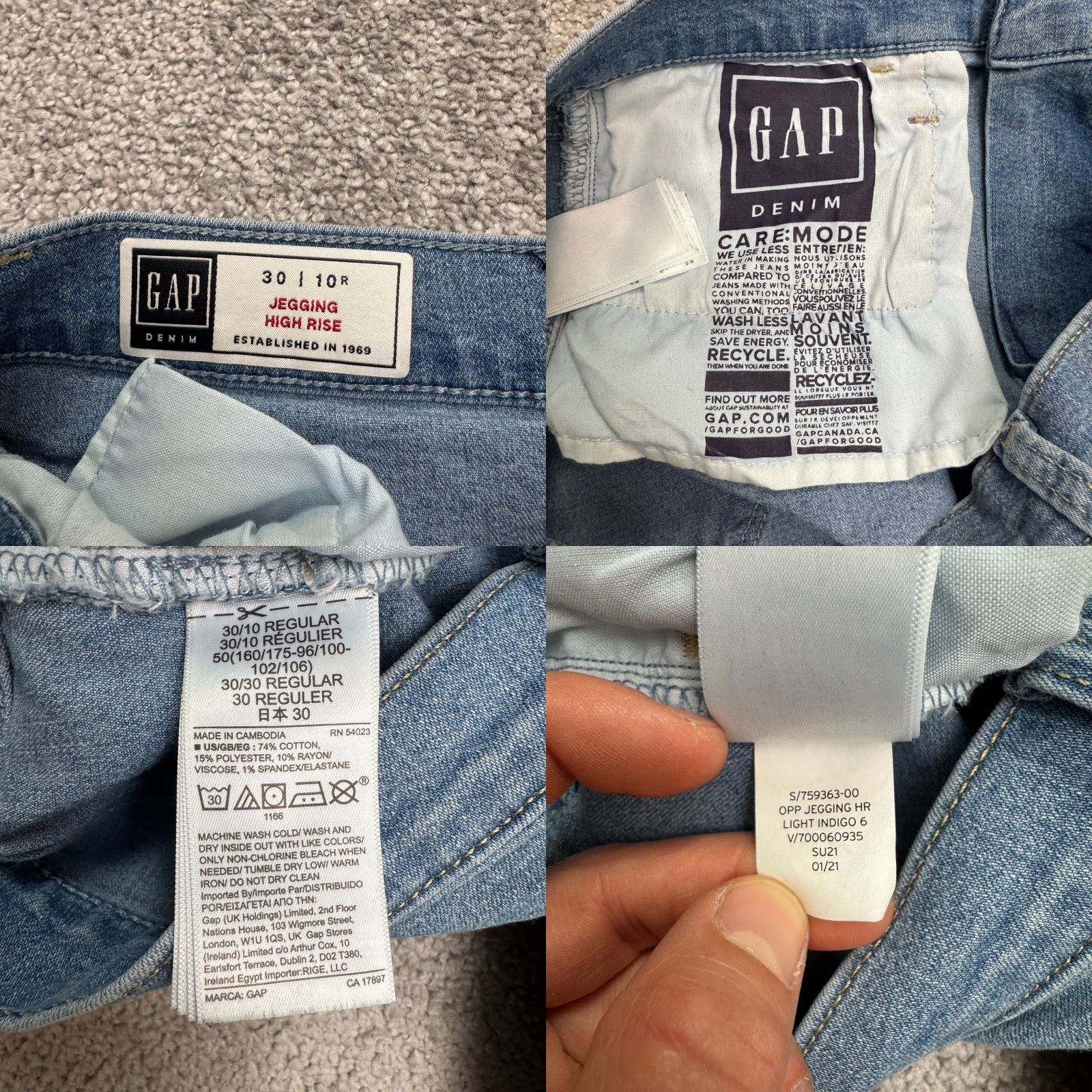 Gap VINTAGE Gap Jegging High Rise Denim Jeans Womens Medium Wash 30/10 Blue Cotton Blend 27 Inseam Size 32" / US 10 / IT 46 - 8 Thumbnail