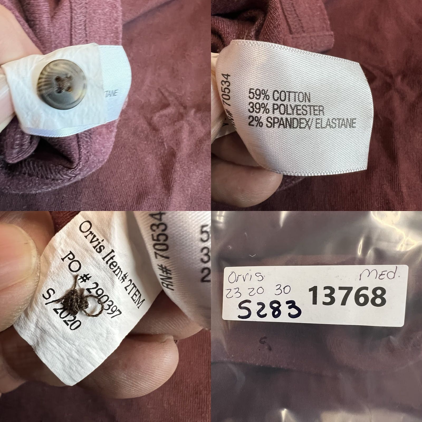Orvis Orvis Henley Sweatshirt Mens Size M Maroon Long Sleeve Size US M / EU 48-50 / 2 - 8 Thumbnail