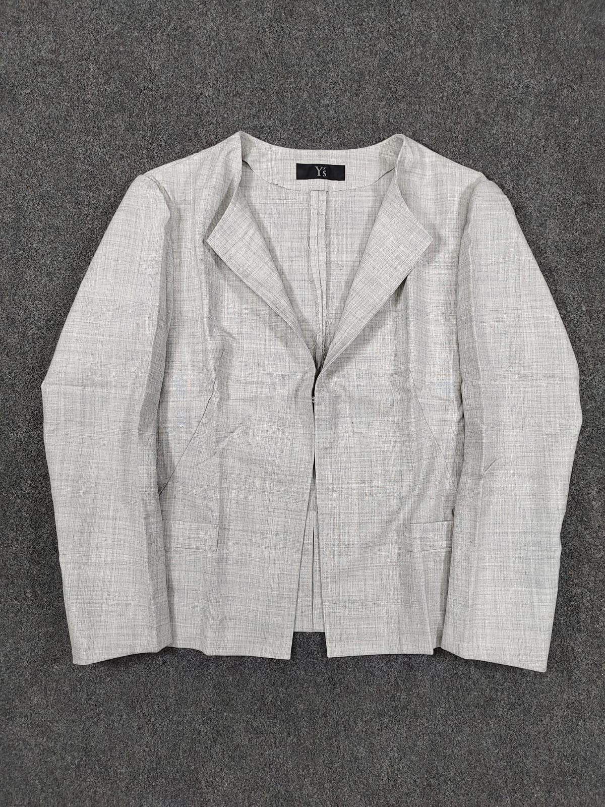 Yohji Yamamoto Y's by Yohji Yamamoto Archive Sample Collarless Grey Blazer Size M / US 6-8 / IT 42-44 - 6 Thumbnail