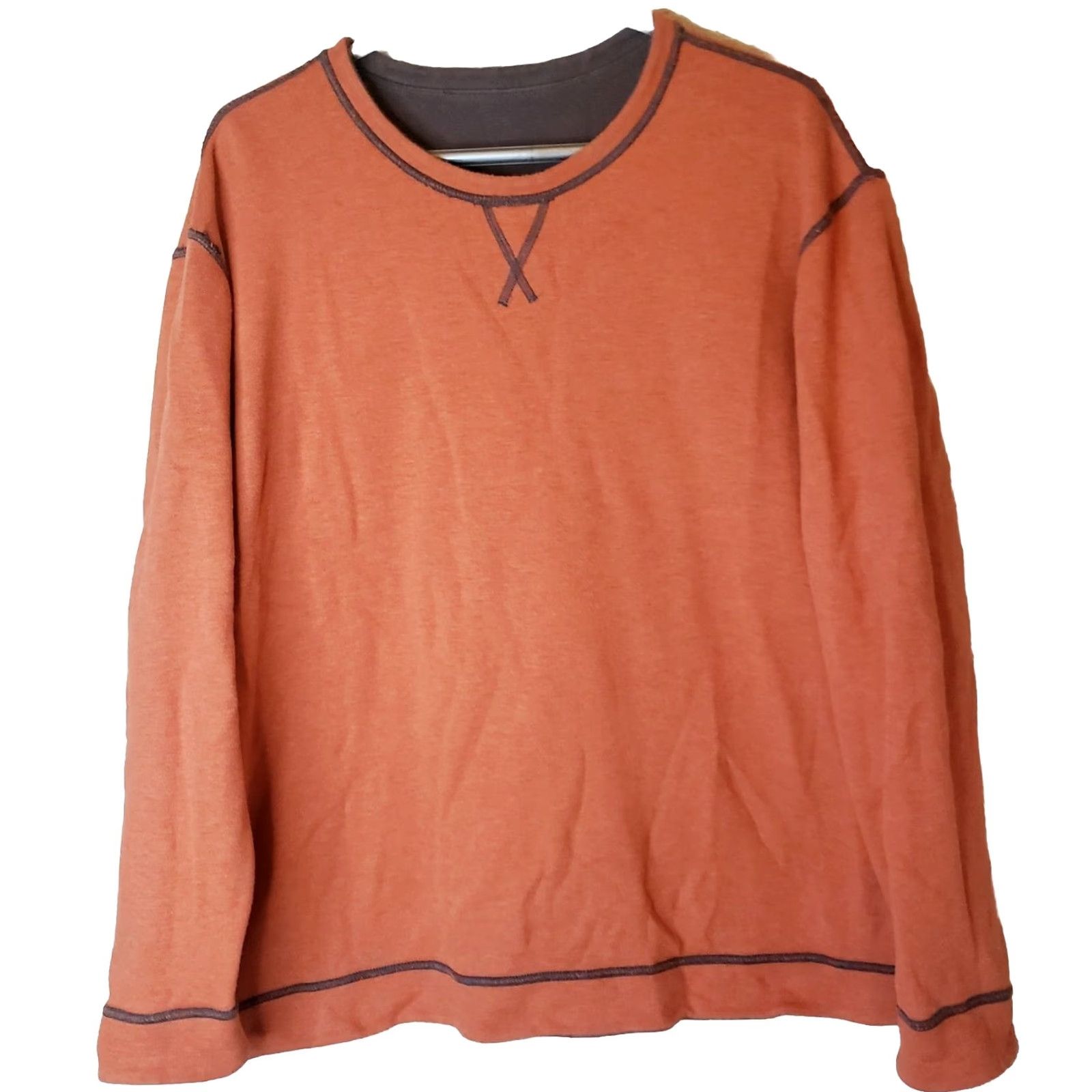 Tommy Bahama Tommy Bahama XL Sweatshirt Reversible Crewneck Cotton Long Sleeve Brown/Orange Size US XL / EU 56 / 4 - 2 Thumbnail