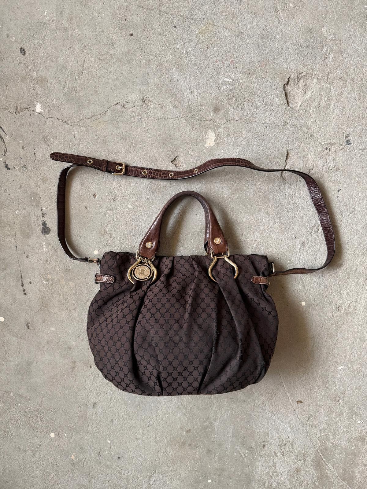 Celine Celine 2Way Macadam Embossed Shoulder Bag Brown Size ONE SIZE - 1 Thumbnail