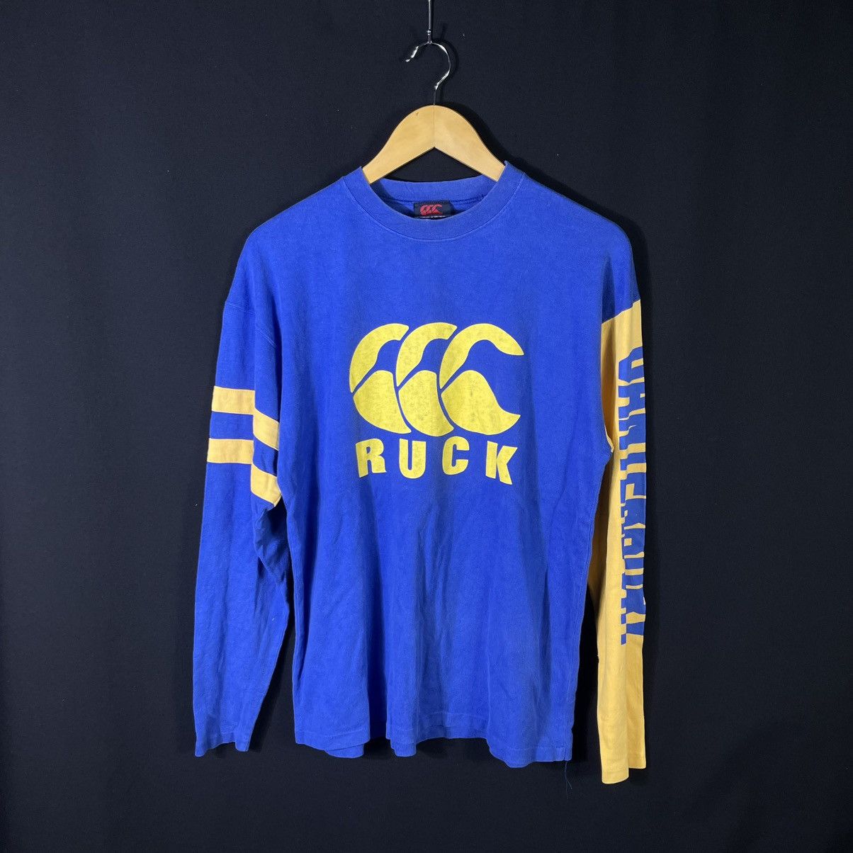 Canterbury of New Zealand Vintage Canterbury RUCK Big Logo Spellout Rugby Tshirt Size US M / EU 48-50 / 2 - 1 Thumbnail