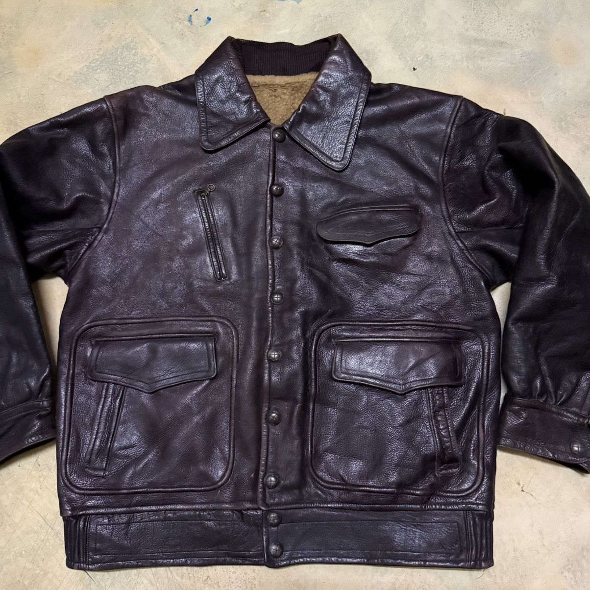 Genuine Leather Vintage Leather Jacket Size US S / EU 44-46 / 1 - 4 Thumbnail