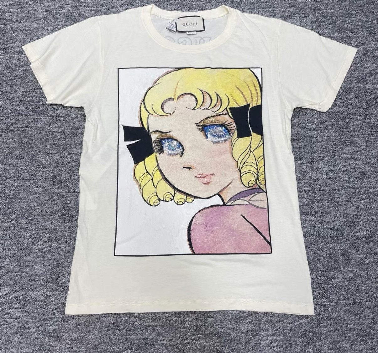 Gucci Gucci Cartoon Character Sequin Print Crew Neck T-shirt K12 Size XXS / US 00 / IT 34 - 1 Thumbnail