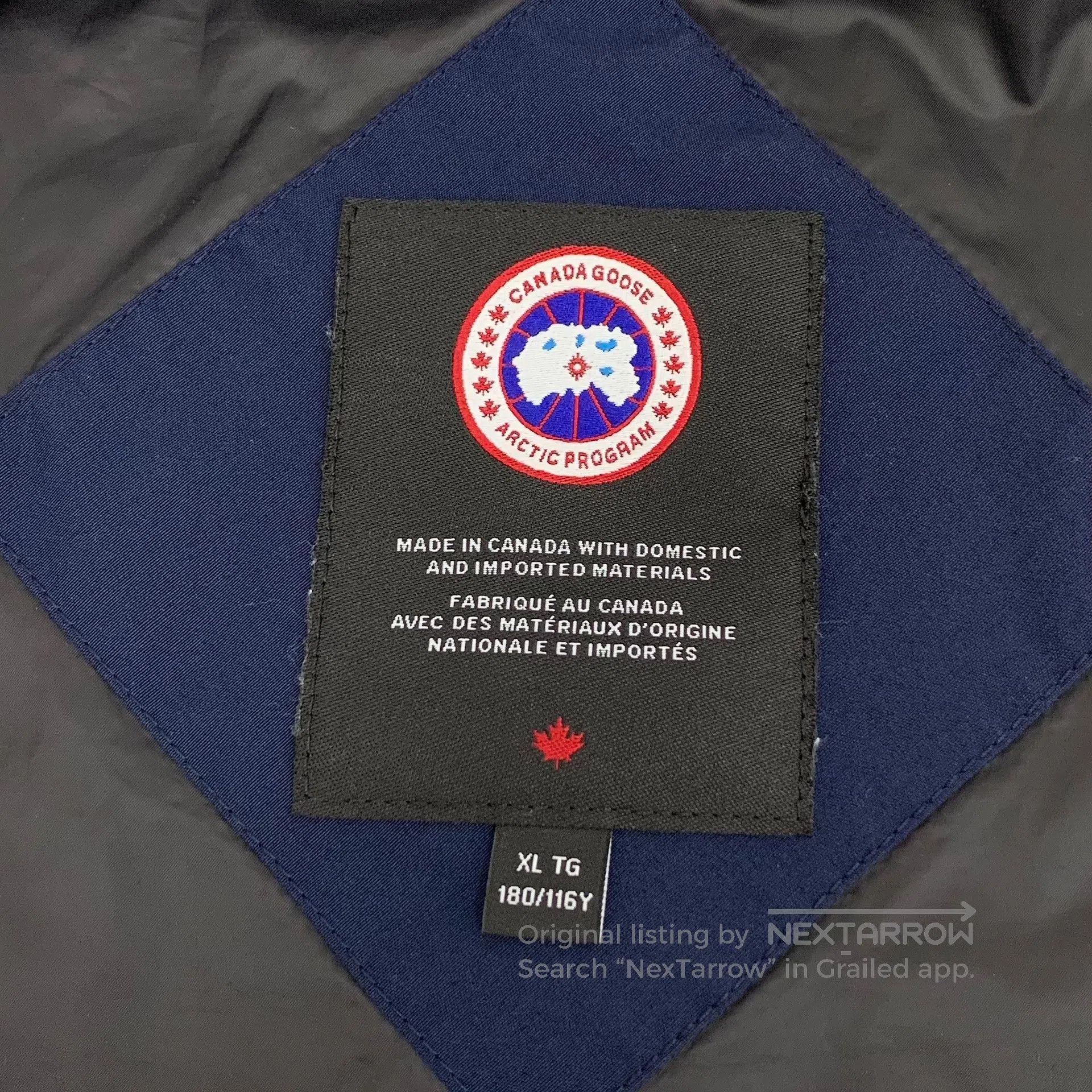 Canada Goose Canada Goose Navy Blue Logo Patch Collar Zipper Long Sleev Size US XL / EU 56 / 4 - 6 Thumbnail