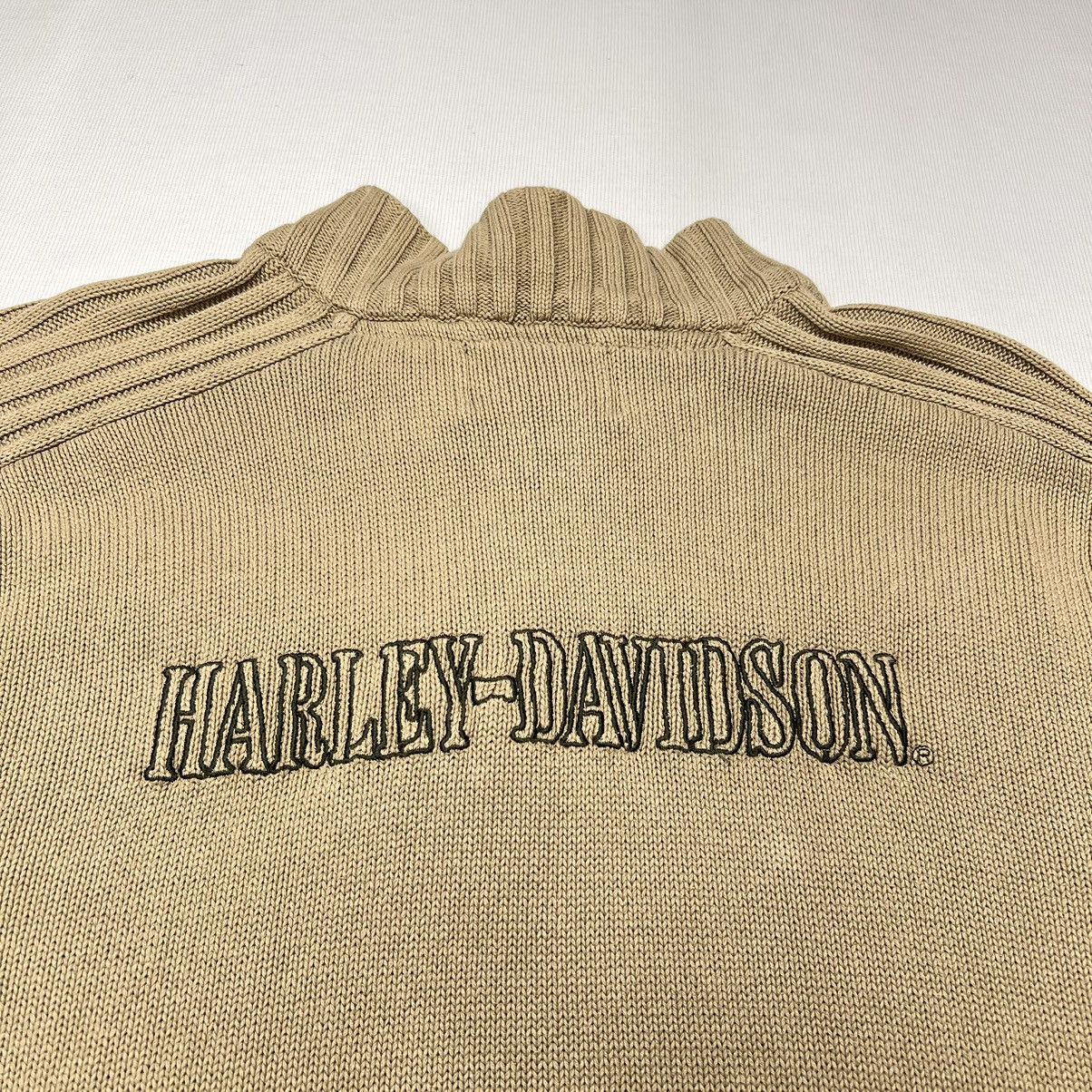 Harley Davidson × Vintage Harley Davidson Sweater Brown 1/4 Zip Logo Embroidered Size US XL / EU 56 / 4 - 11 Thumbnail