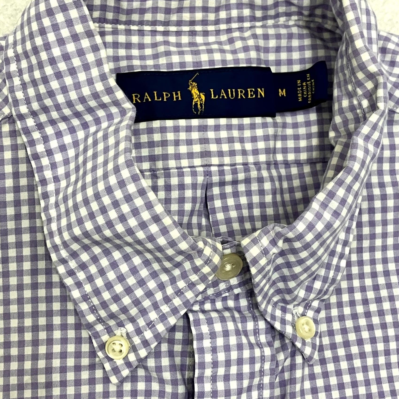 Ralph Lauren Ralph Lauren Shirt Mens Medium Purple Check Cotton Short Sleeve Button Down Size US M / EU 48-50 / 2 - 5 Thumbnail