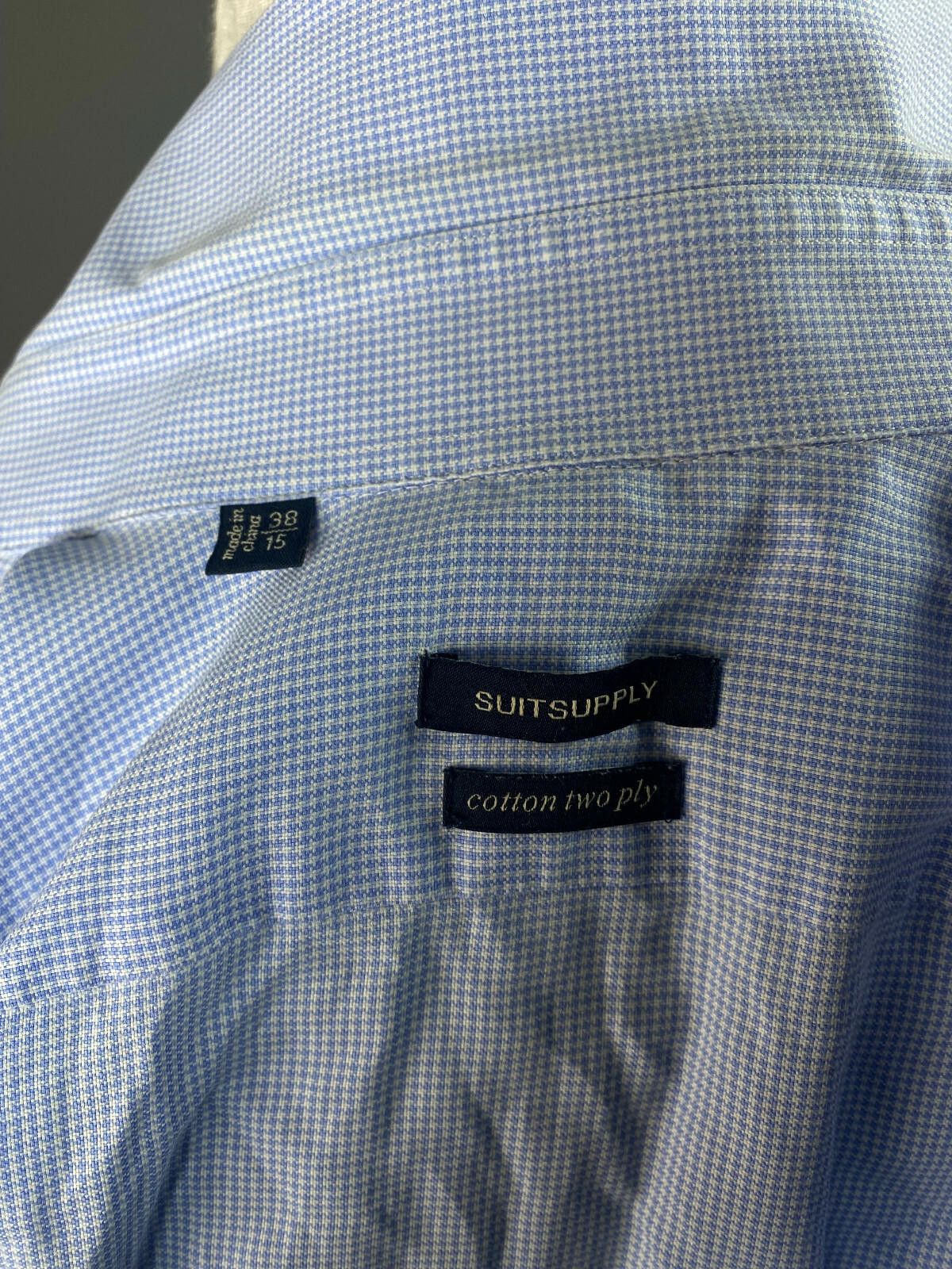 Suitsupply Men Suit Supply Cotton Two Ply Blue Dress Shirt Size 39 Size US M / EU 48-50 / 2 - 10 Thumbnail