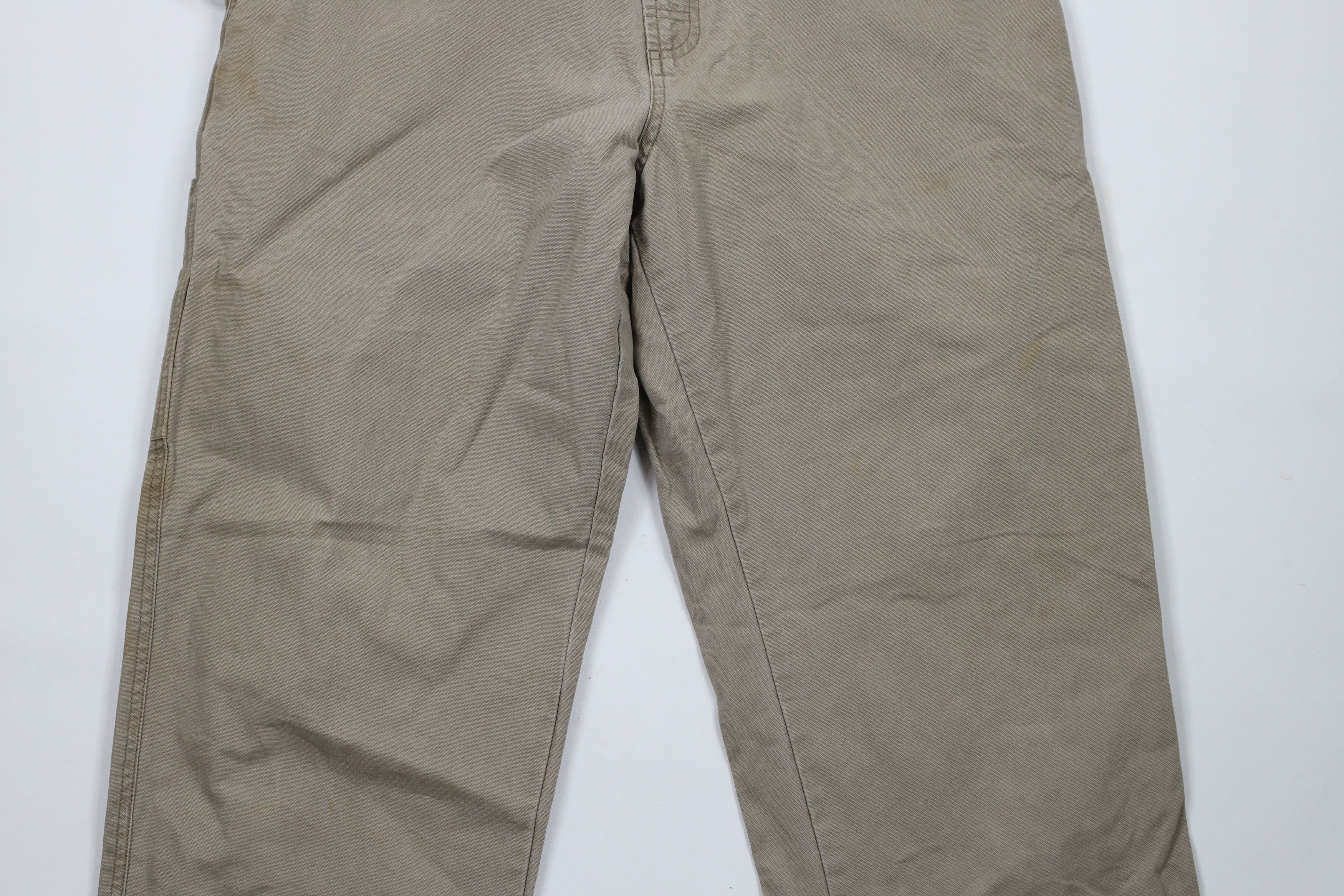 Columbia × Vintage Vintage 90s Columbia Spell Out Wide Leg Canvas Pants Beige Size US 36 / EU 52 - 3 Thumbnail