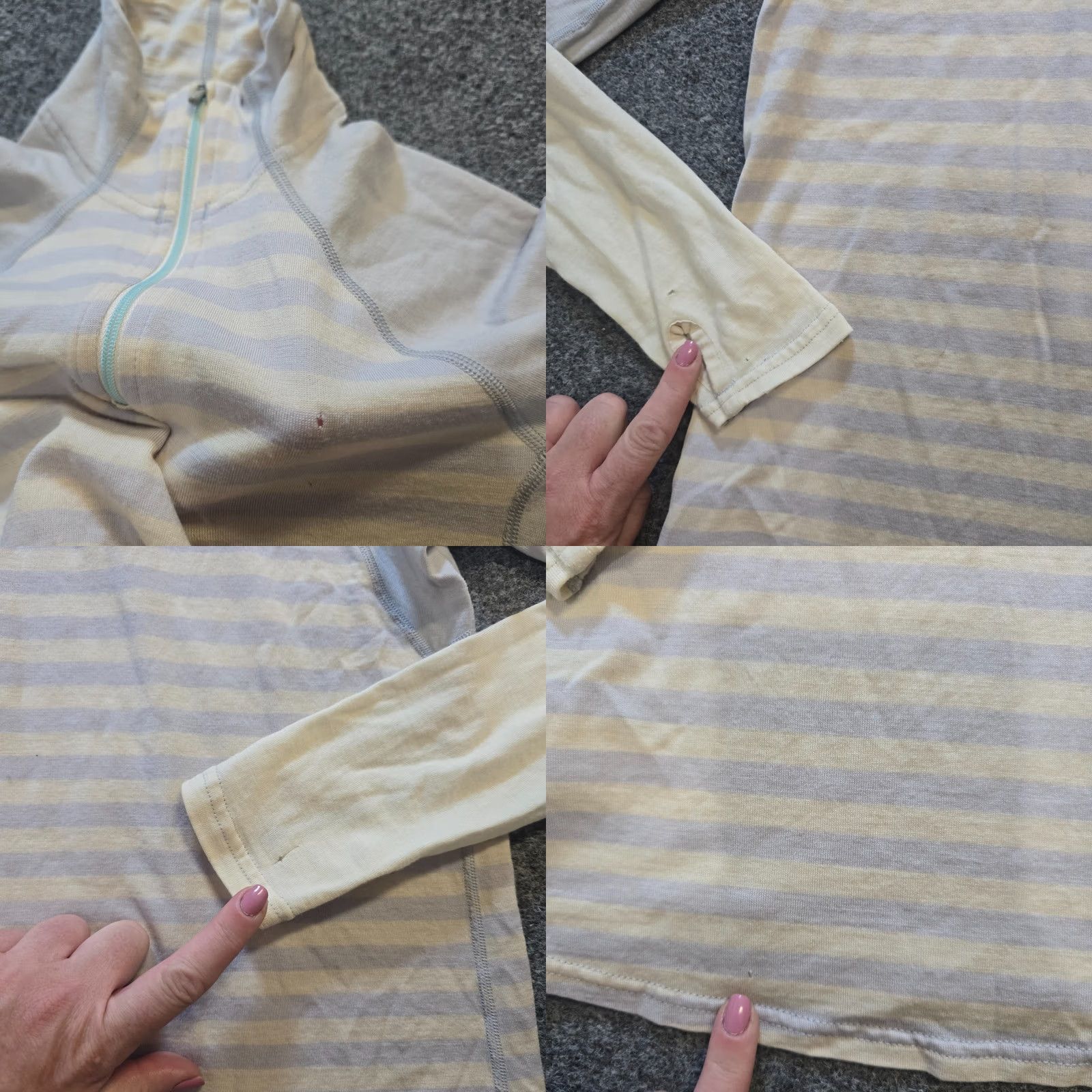 Patagonia Patagonia Womens Medium Gray Yellow Striped Capilene Layer 1/4 Zip Outdoor Size M / US 6-8 / IT 42-44 - 8 Thumbnail