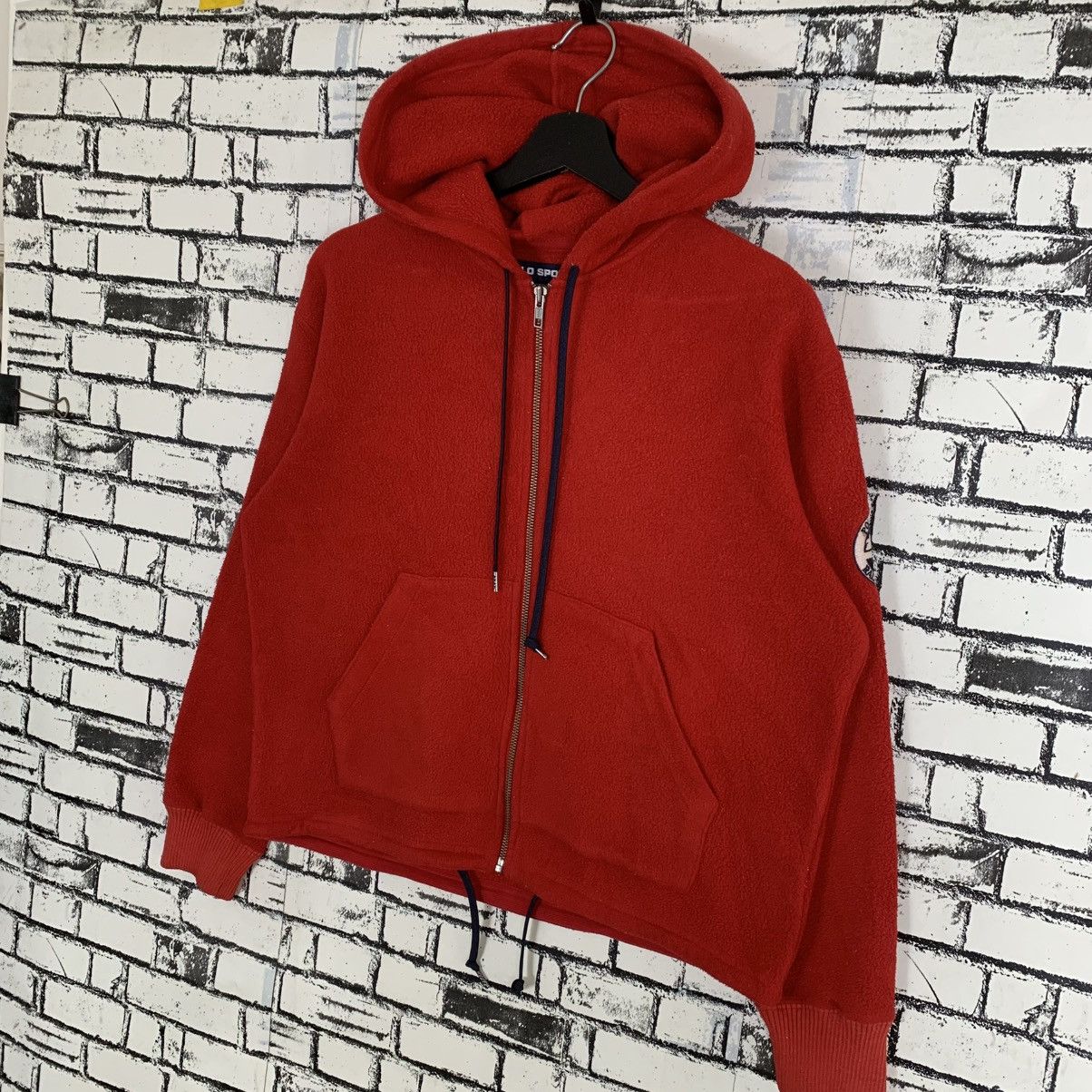 Designer Polo Sport Fleece Zipper Hoodie Size L / US 10 / IT 46 - 2 Thumbnail
