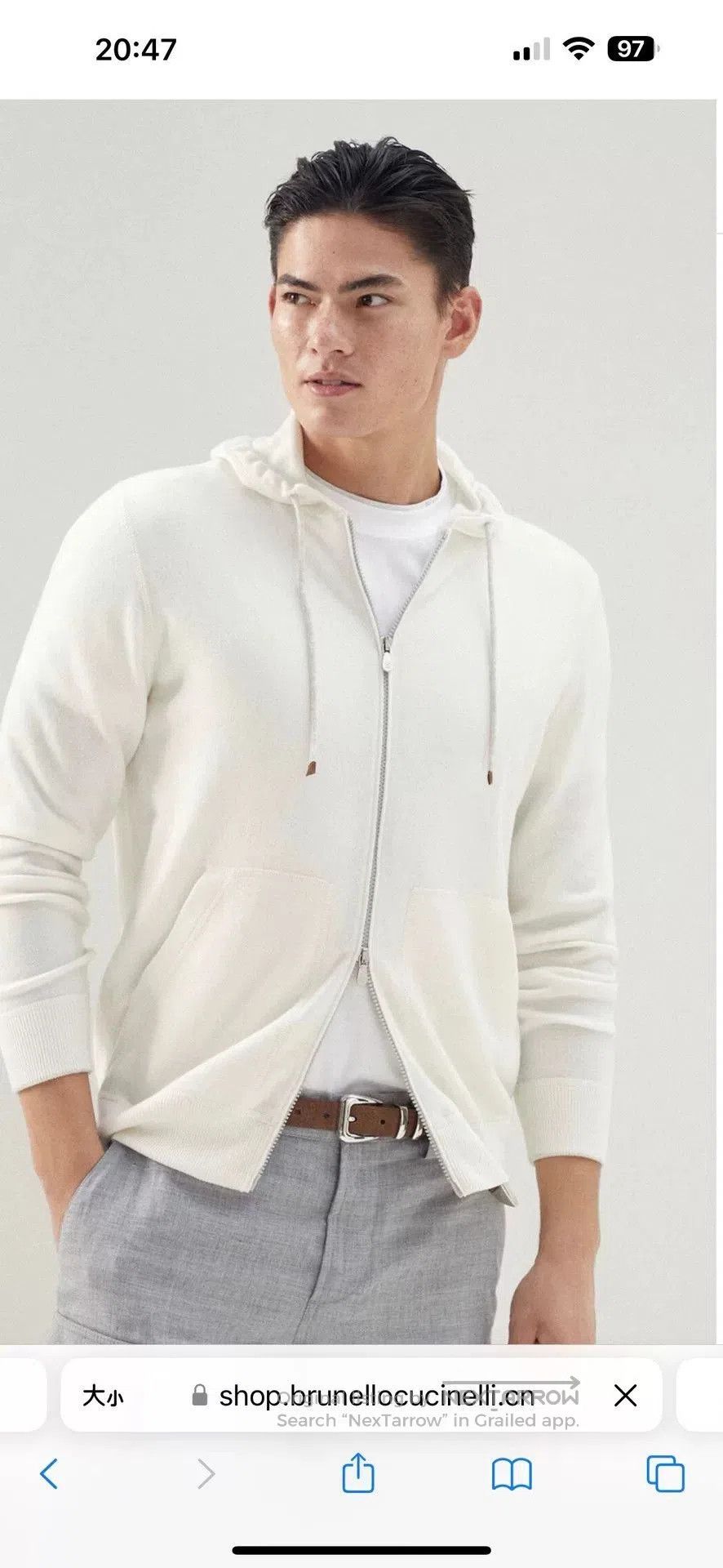 Brunello Cucinelli Brunello Cucinelli Men's Cashmere Hooded Jacket. Size US L / EU 52-54 / 3 - 2 Thumbnail