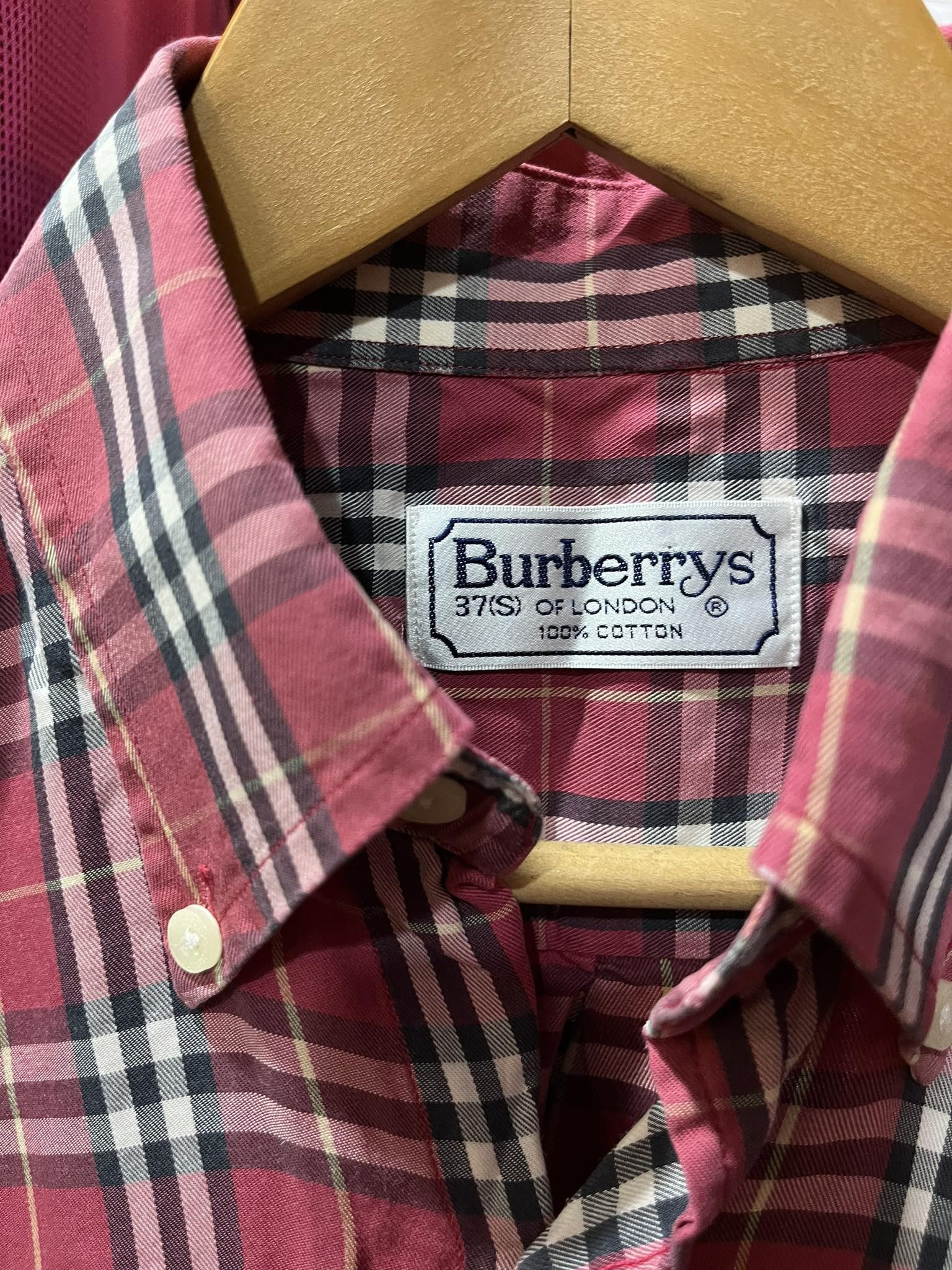 Burberry × Vintage Burberry Nova Check Magenta Shirt 90s Size US S / EU 44-46 / 1 - 4 Thumbnail