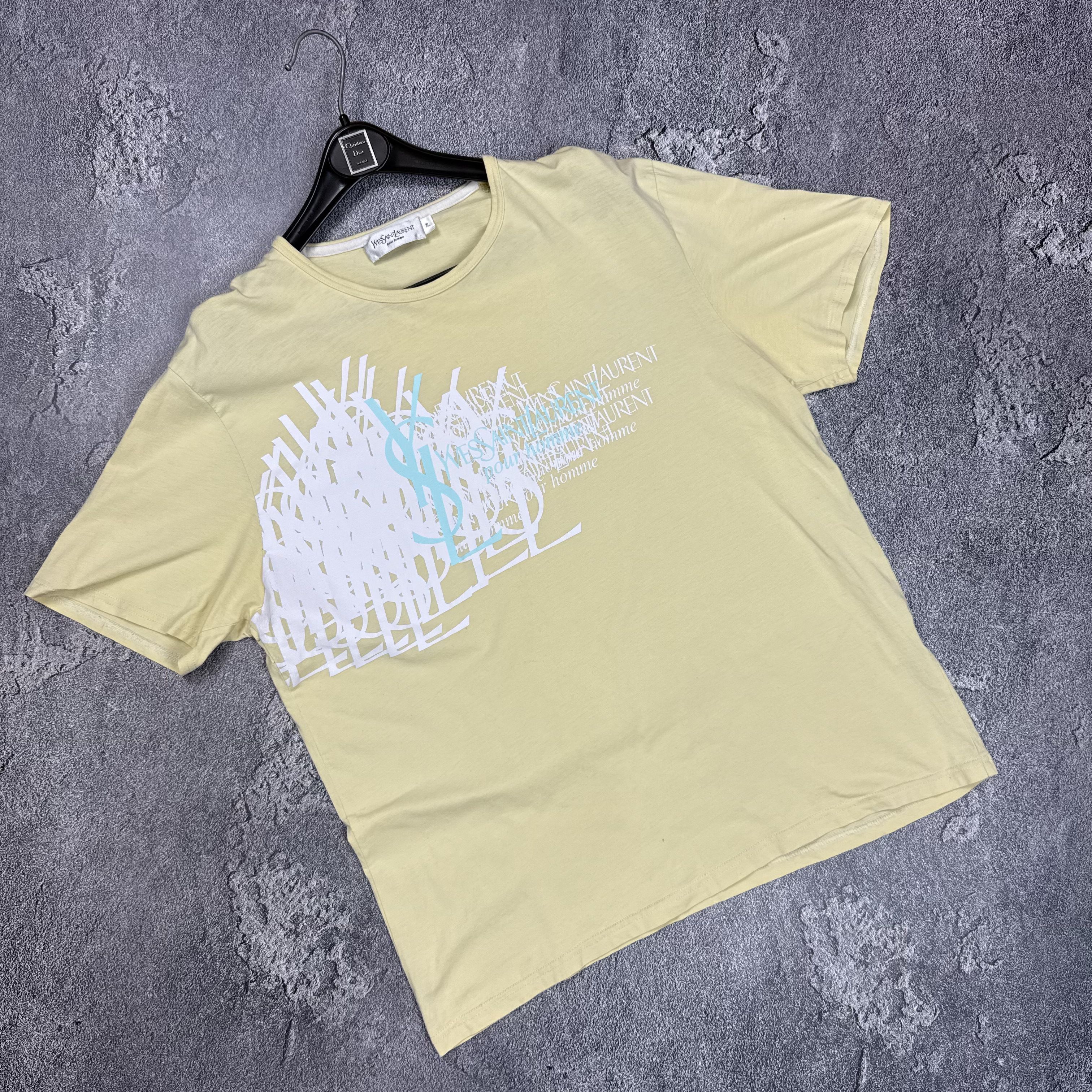 Yves Saint Laurent YSL YvesSaintLaurent Printed Yellow Short Sleeve T-shirt Size US XL / EU 56 / 4 - 5 Thumbnail