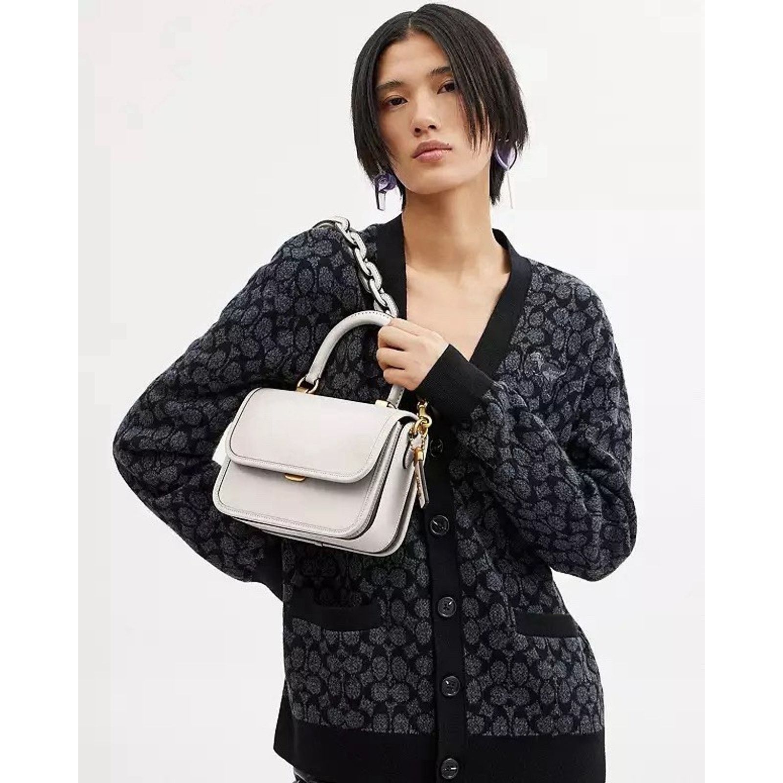 Coach NWT Coach Rogue Top Handle Bag Chalk Glove Leather CP135 Size ONE SIZE - 13 Thumbnail