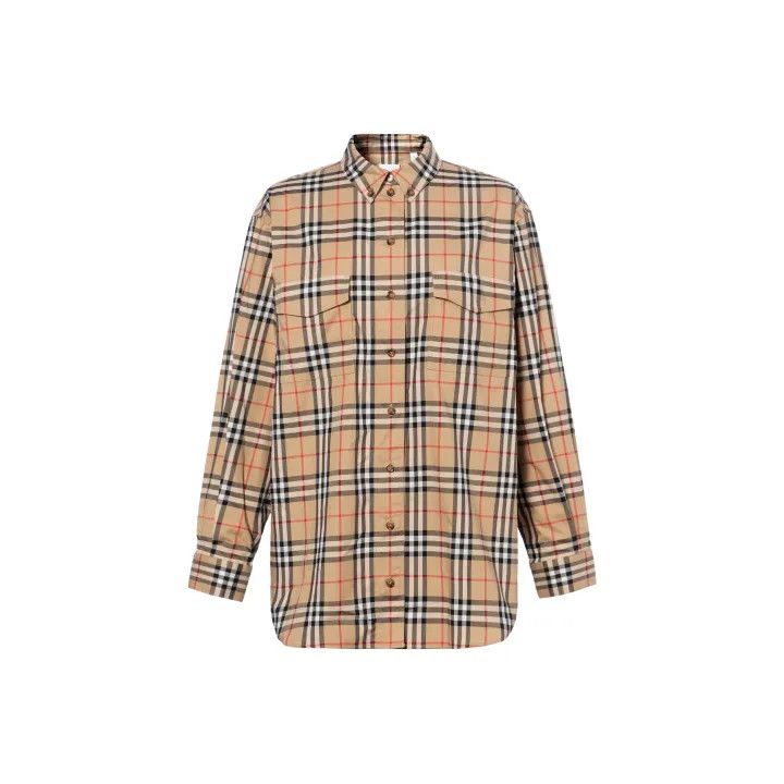 Burberry Burberry Classic Plaid Stretch Cotton Shirt 0079 Size M / US 6-8 / IT 42-44 - 1 Thumbnail