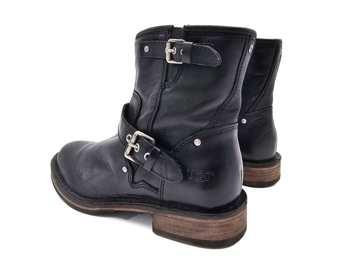 Ugg UGG Fabrizia Black Leather Ankle Boots Size 37 Size US 7 / IT 37 - 6 Thumbnail