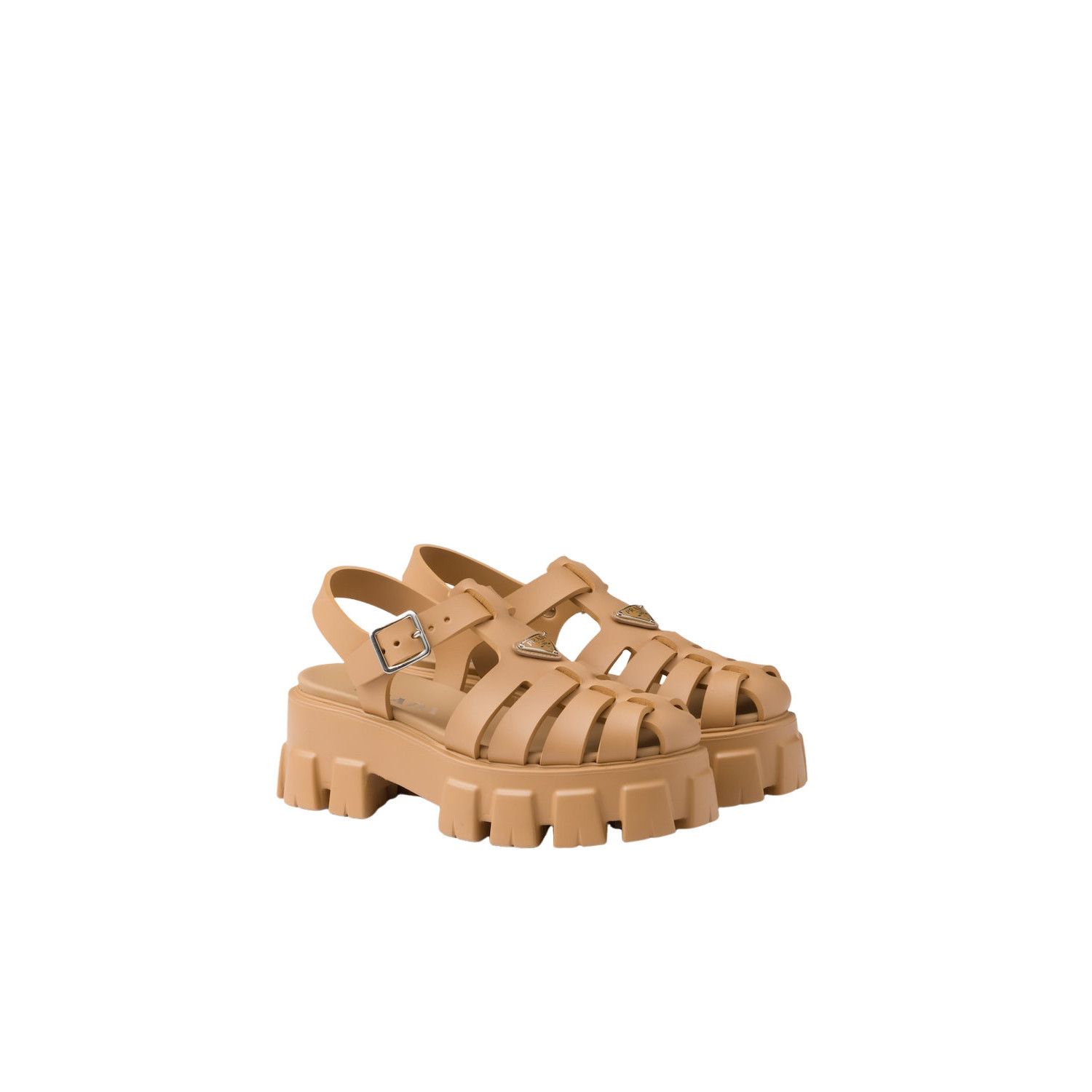 Prada PRADA Monolith $895 Barley Rubber Sandals New & Authentic (W Size US 6 / IT 36 - 1 Thumbnail