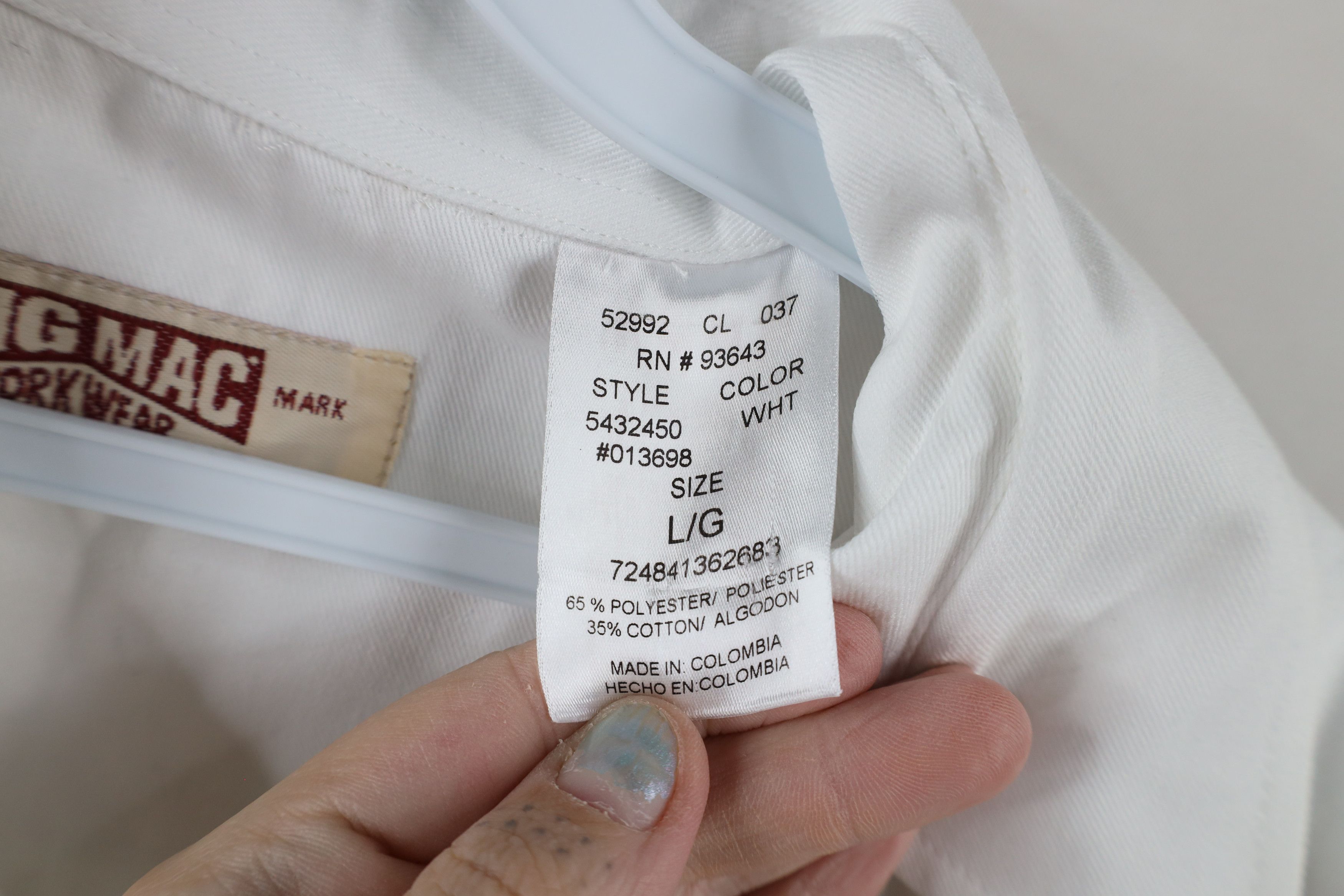 Big Mac × Vintage Vintage 90s Big Mac Workwear Collared Button Shirt White Size US L / EU 52-54 / 3 - 6 Thumbnail