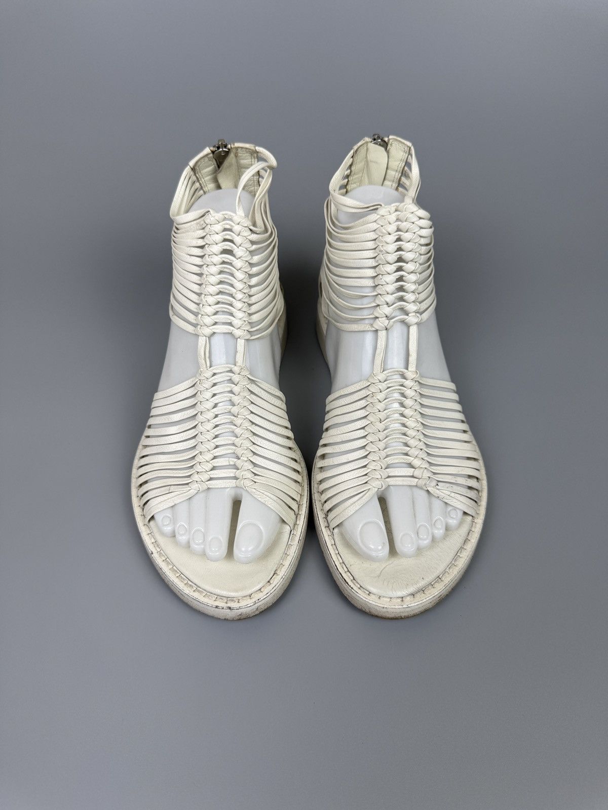 Ann Demeulemeester Ann Demeulemeester - White Braided Gladiator Sandals Size US 6 / IT 36 - 3 Thumbnail