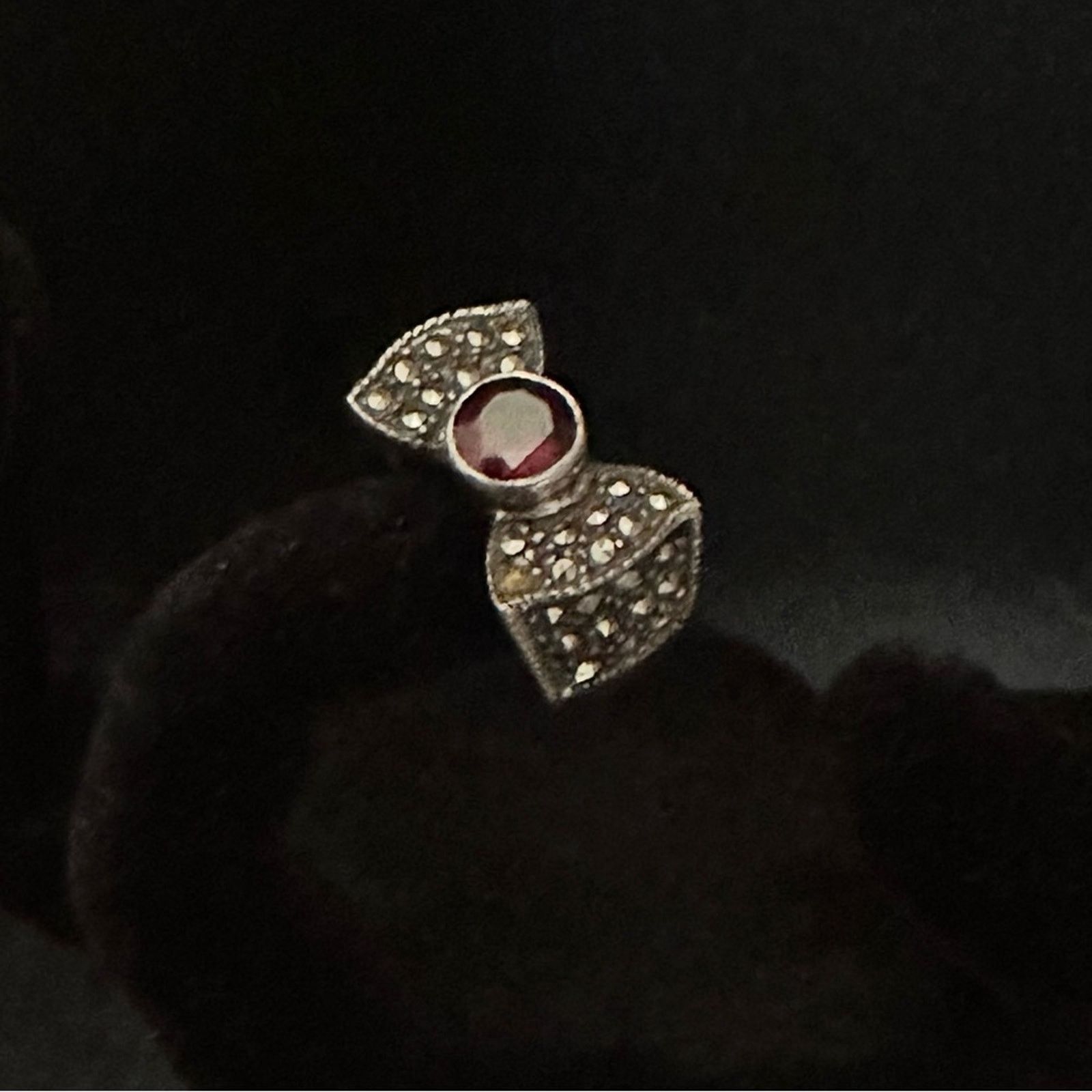 Other Vintage Ruby And Marcasite Bow Tie Ring Size ONE SIZE - 5 Thumbnail