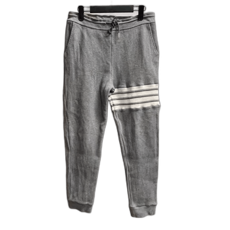 Thom Browne Gray Classic Striped Cuffed Sports Knit Pants Size US 26 / EU 42 - 1 Thumbnail