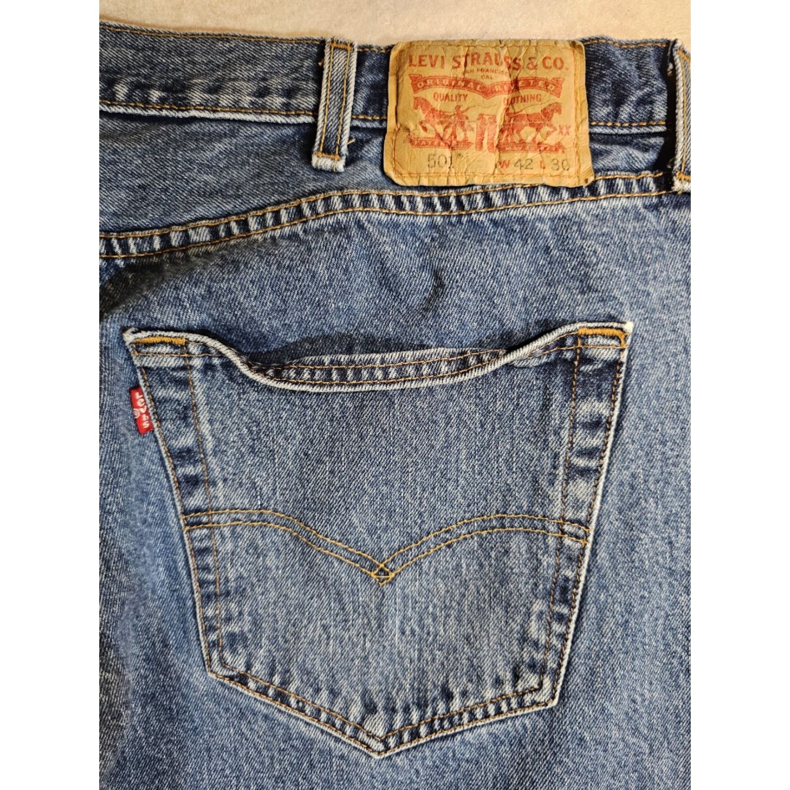 Levi's VINTAGE Levi's 501 XX Jeans Regular Denim Medium Blue 42x30 Mens 90s USA Slim Straight 5-Pocket Denim Cotton Size US 42 / EU 58 - 5 Thumbnail