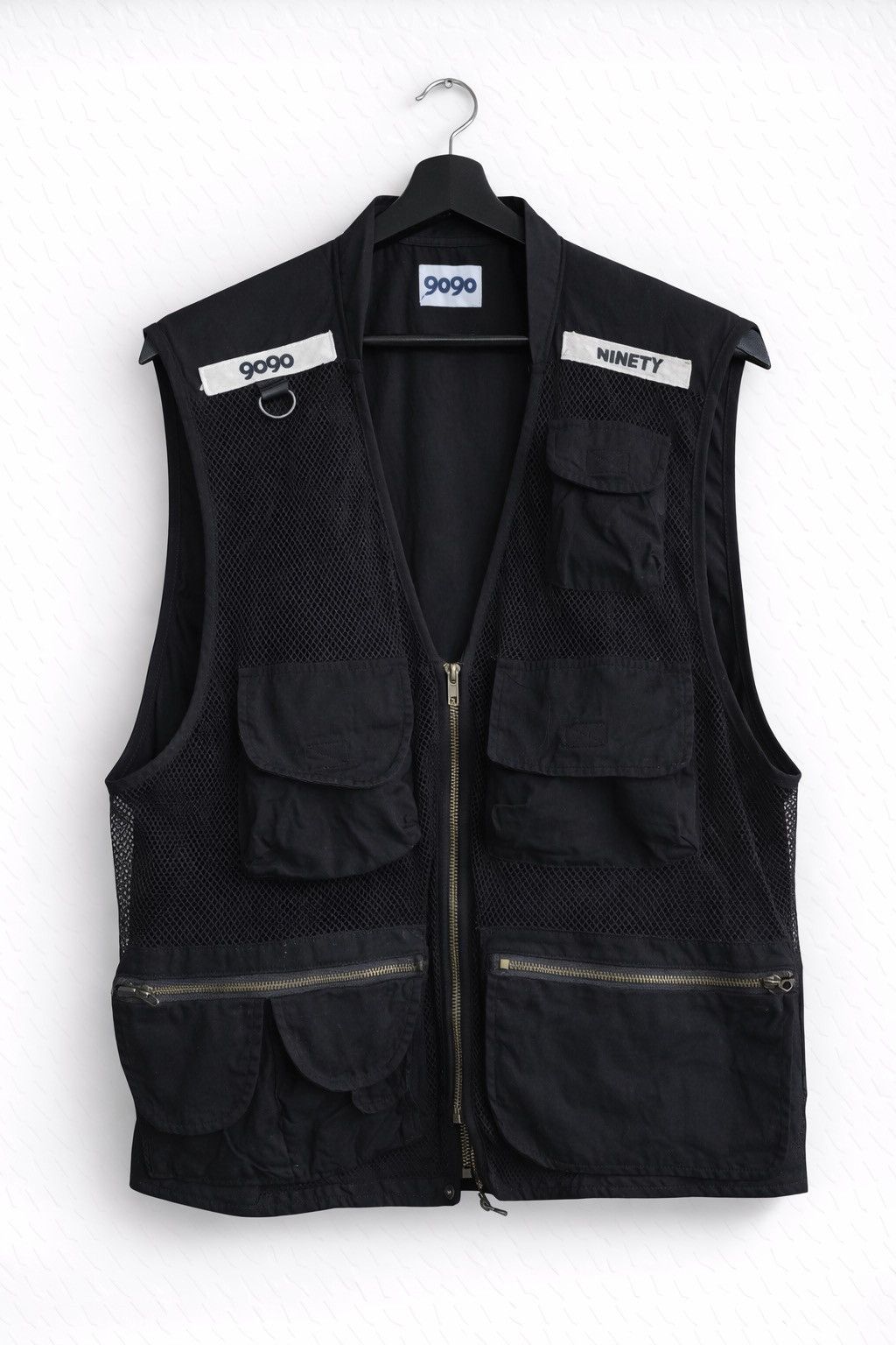 Japanese Brand Vintage GOGO Ninety Utility Vest Black Multi-Pocket Mesh Size US L / EU 52-54 / 3 - 1 Thumbnail