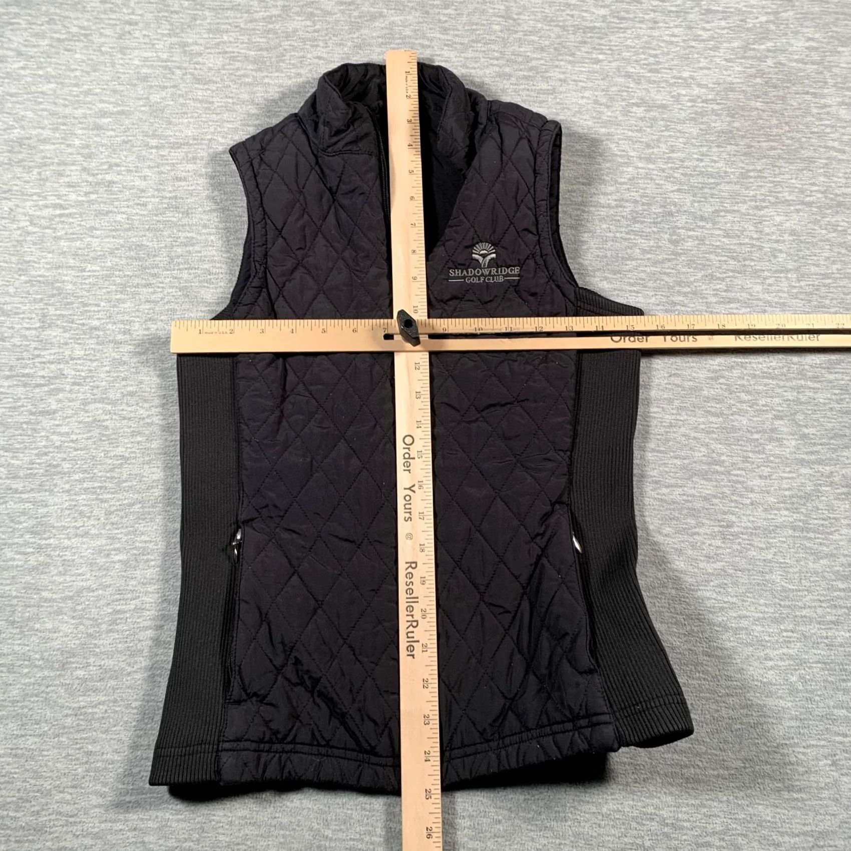 Logo 7 VINTAGE Straight Down Vest Womens XS Black Quilted Full Zip Shadowridge Golf Club Logo Size XS / US 0-2 / IT 36-38 - 7 Thumbnail