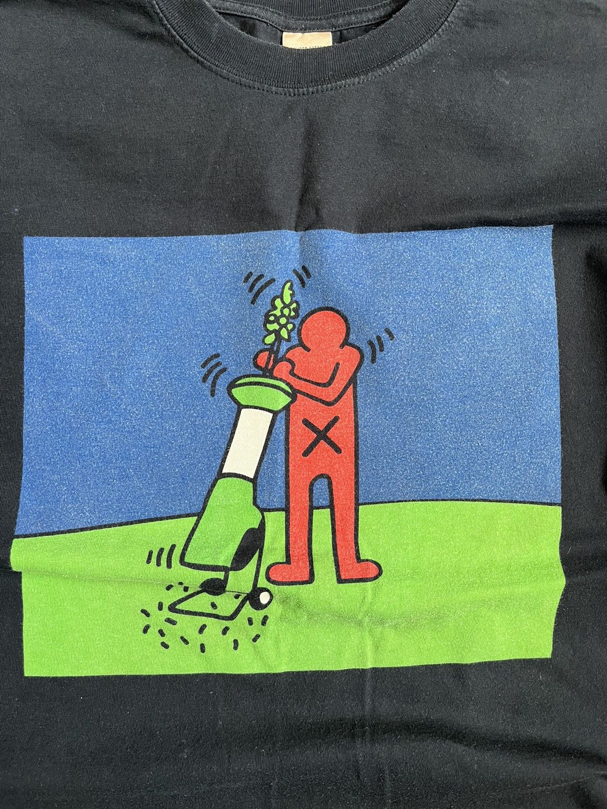Keith Haring Vintage Jerzees Keith Haring Black Men Printed T-shirt Size US XL / EU 56 / 4 - 5 Thumbnail
