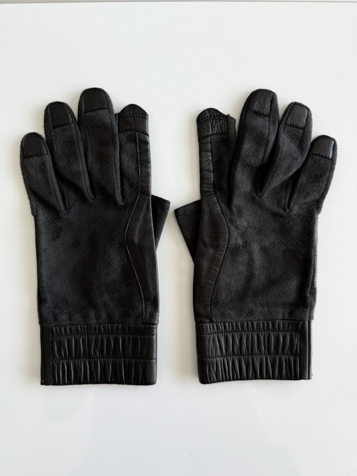 Pre-owned Rick Owens Fw12 Mountain Leather Runway Glove In Black