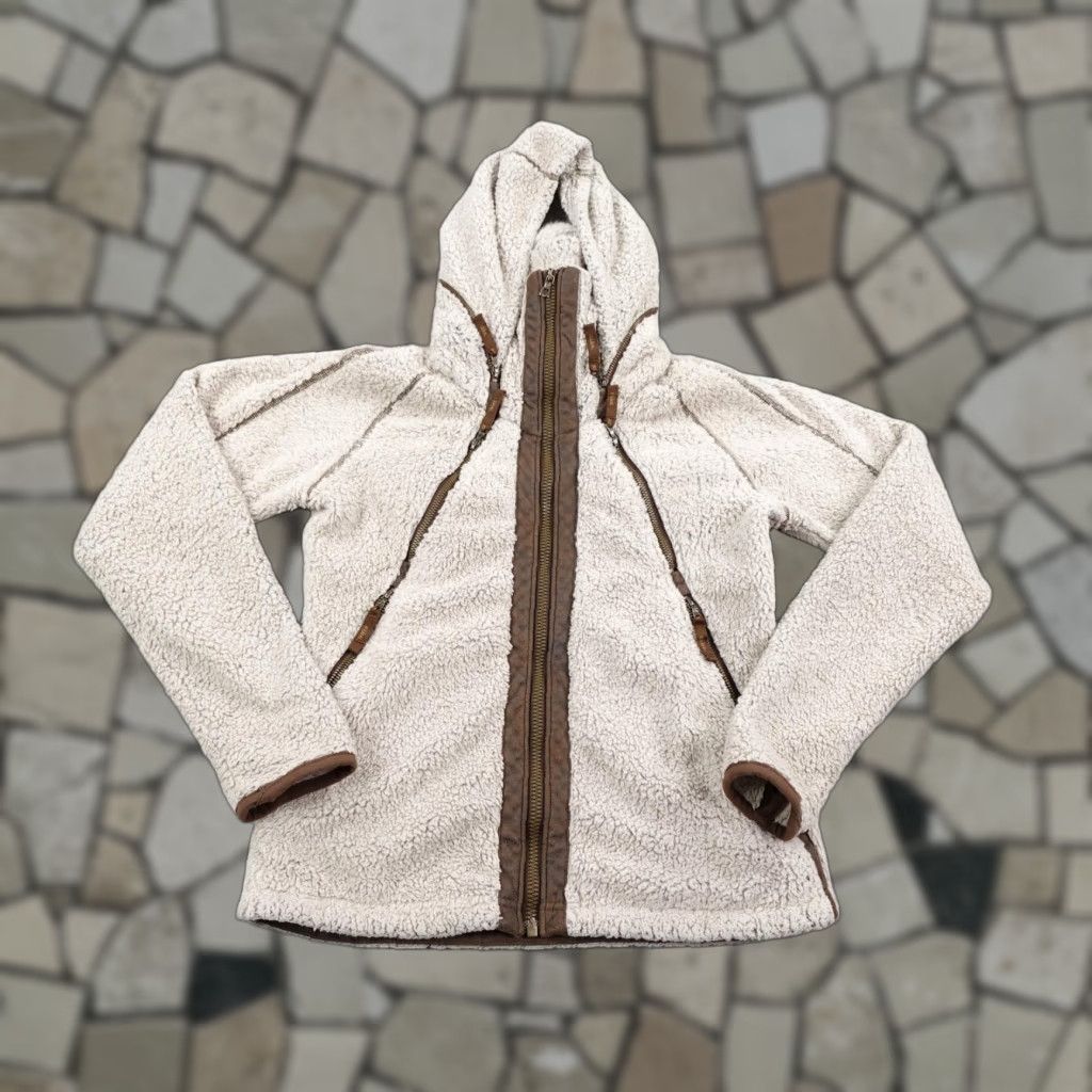 Kuhl Jacket Womens S Beige Sherpa Fleece Deep Pile Flight Sweater Full Zip