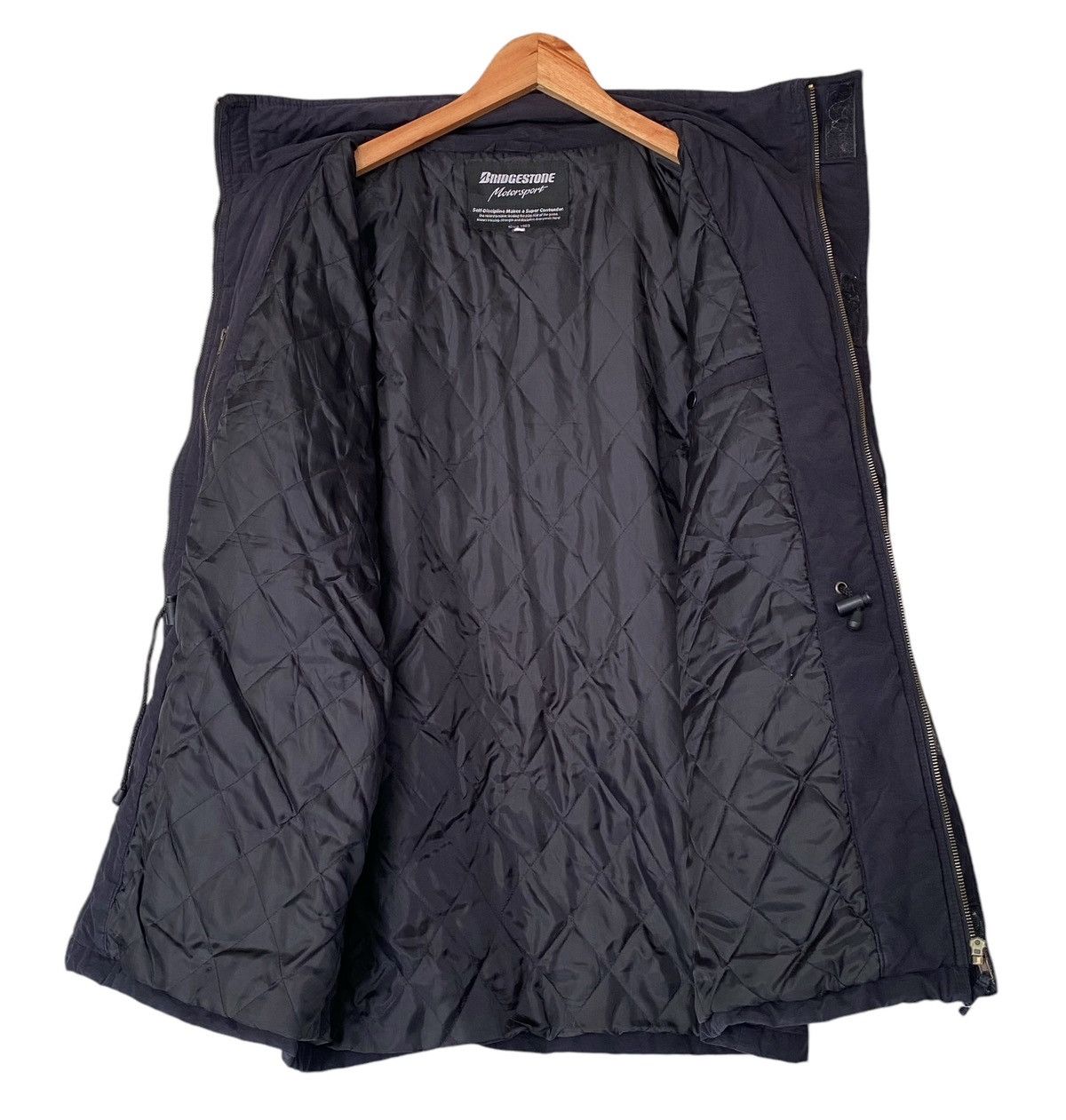 Dunlop Vtg 90s BRIDGESTONE Motorsport Quilted Zipper Jacket Size US L / EU 52-54 / 3 - 14 Thumbnail