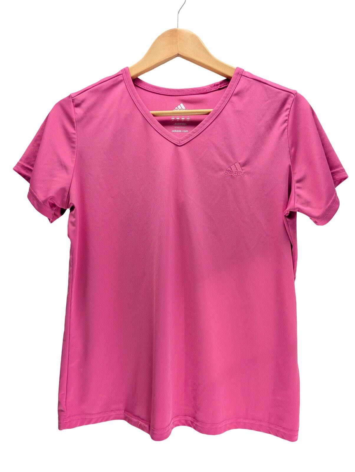 Adidas Adidas Athletic Tee Medium Climalite VNeck Pink Short Sleeve Size M / US 6-8 / IT 42-44 - 1 Thumbnail