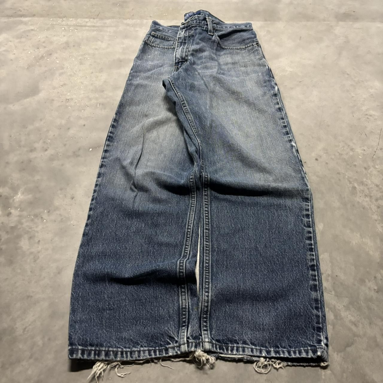 Japanese Brand × Vintage Crazy Vintage Y2K/2000s Grunge Dark Wash Distressed Denim Jeans! Size US 34 / EU 50 - 3 Thumbnail
