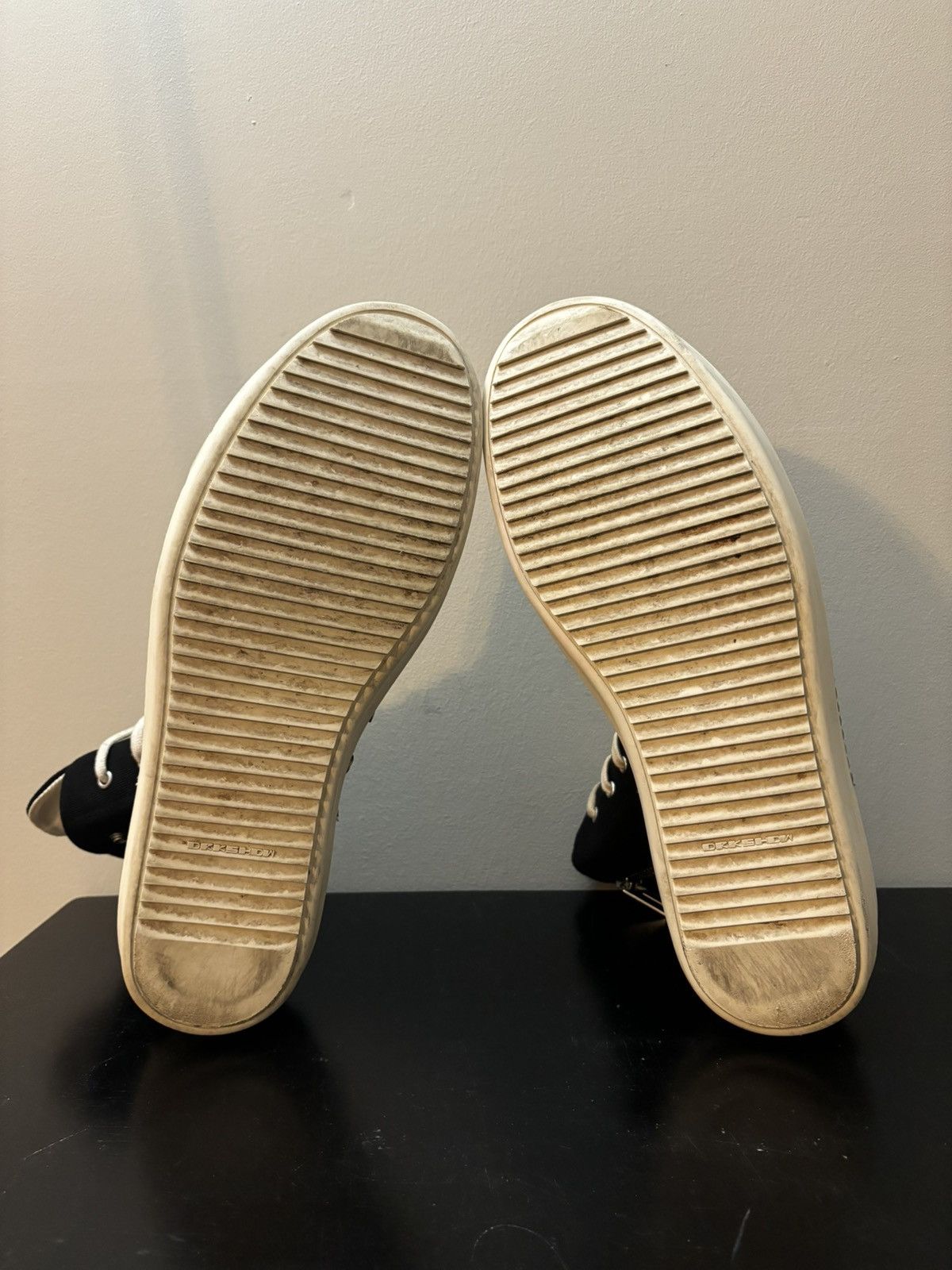 Rick Owens Drkshdw Rick Owens DRKSHDW Ramones Studded Eyelets Black Milk Size US 15 / EU 48 - 6 Thumbnail