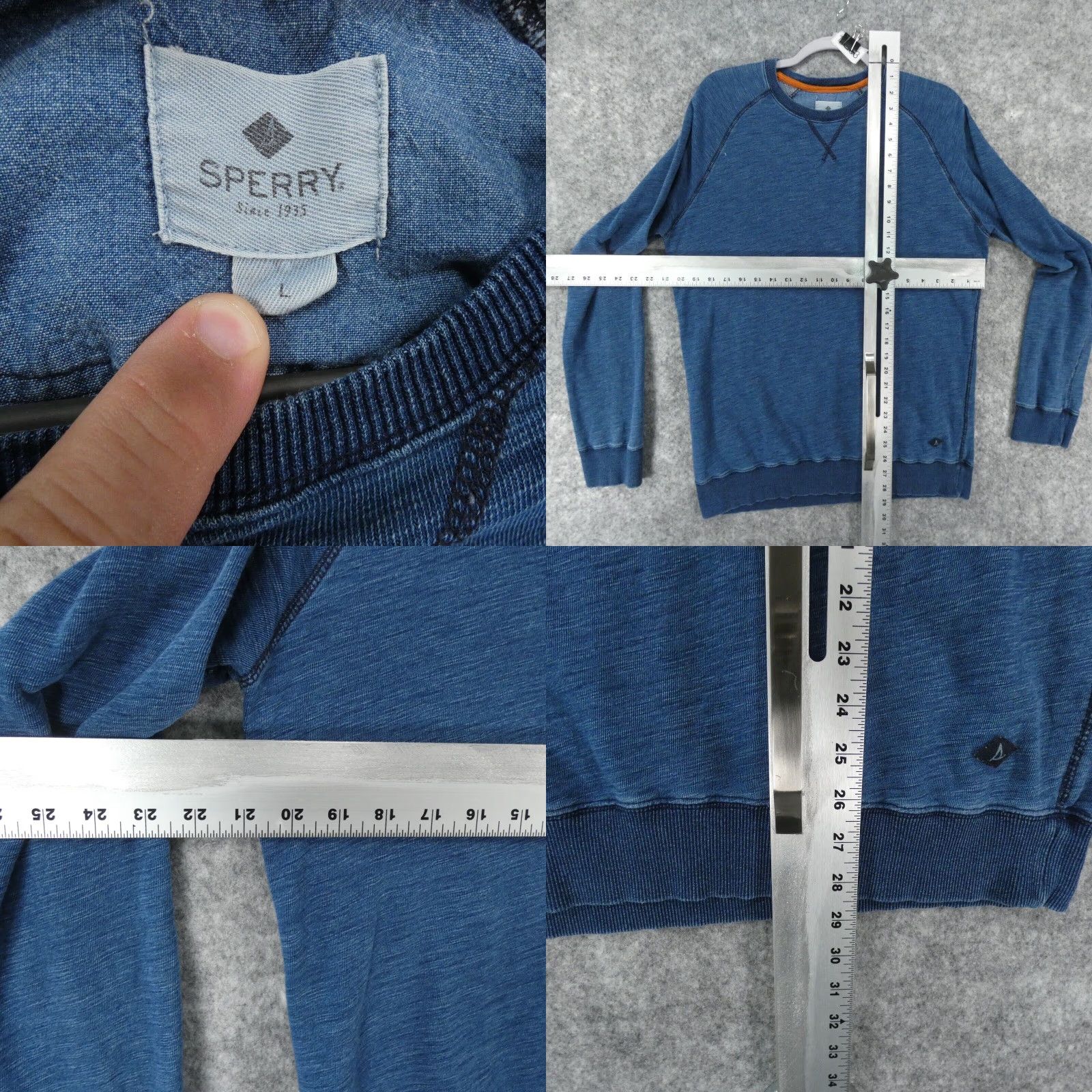 Sperry Sperry Sweatshirt Mens Large Long Sleeve Pullover Blue Lightweight w Logo Size US L / EU 52-54 / 3 - 8 Thumbnail