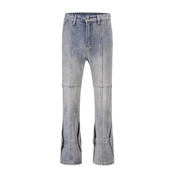 VIBE Washed and stacked distressed button down jeans Size US 32 / EU 48 - 4 Thumbnail
