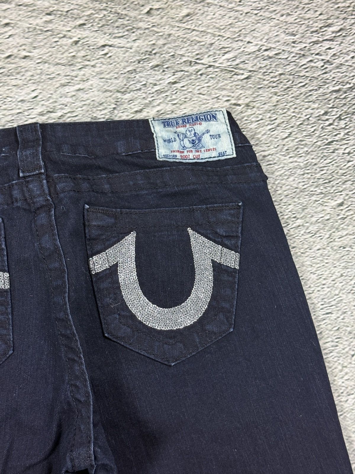 True Religion True Religion blue jeans flared bootcut dark glitter shiny Size 27" / US 4 / IT 40 - 4 Thumbnail