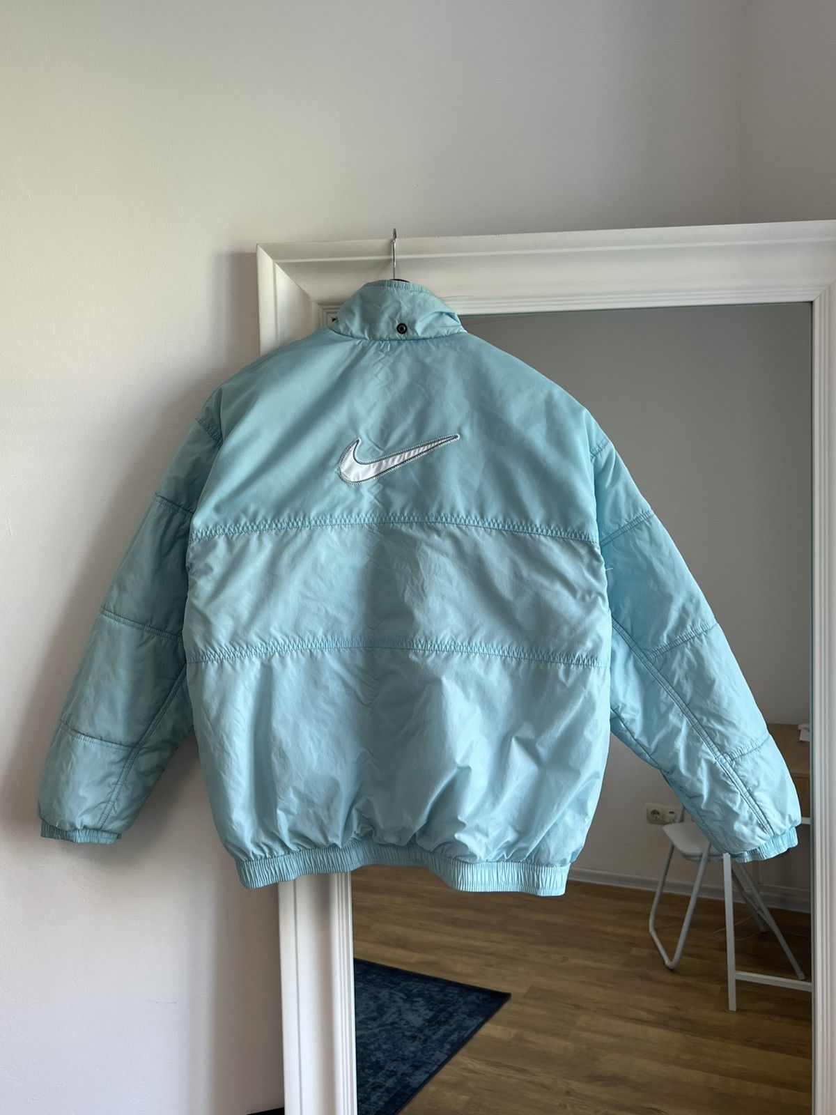 Vintage Nike blue vintage jacket turquoise big swoosh RARE Size M / US 6-8 / IT 42-44 - 1 Thumbnail