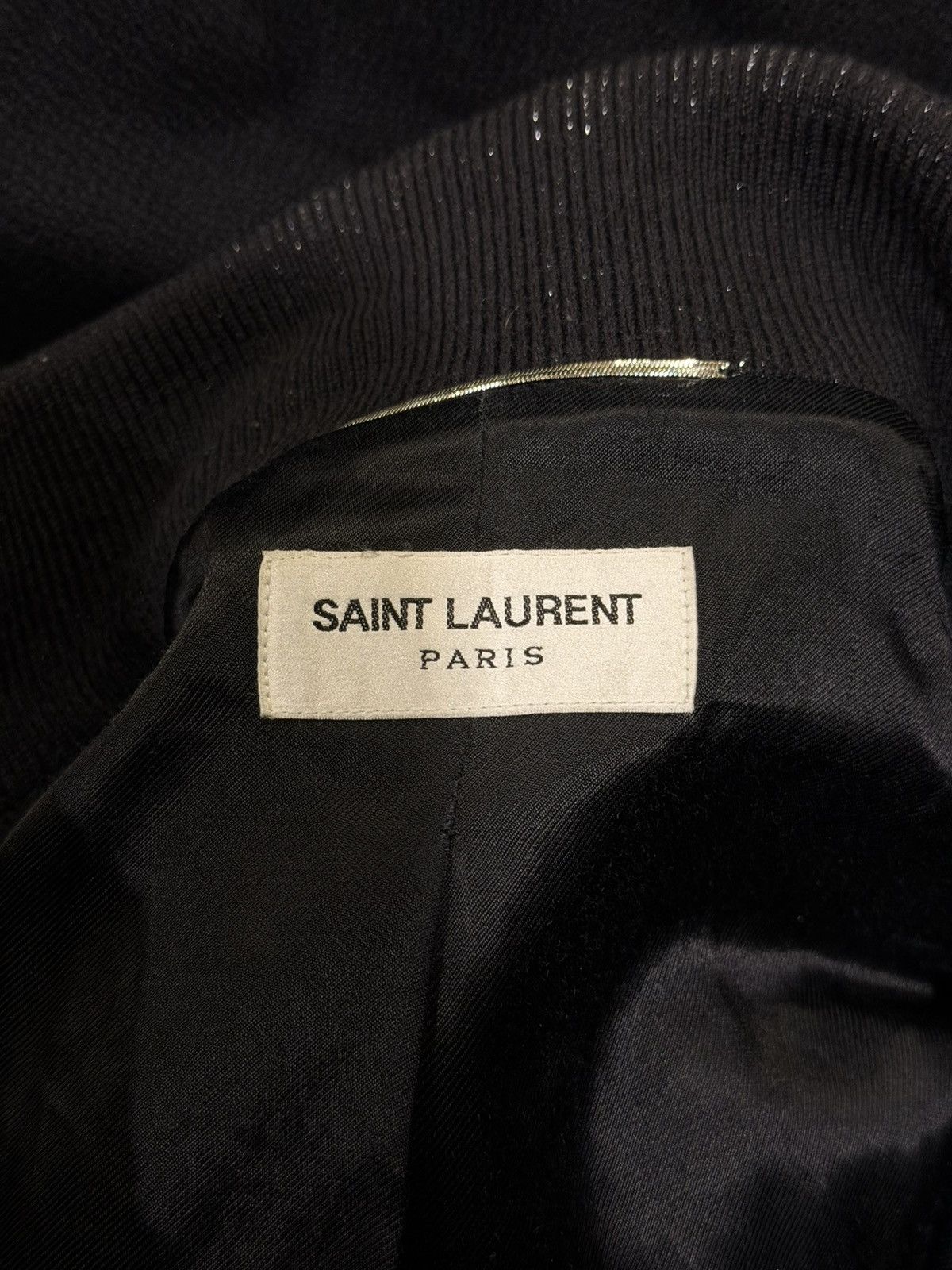 Saint Laurent Paris Saint Laurent x Hedi FW16 Stars Black Varsity Teddy Jacket Size US XL / EU 56 / 4 - 12 Thumbnail