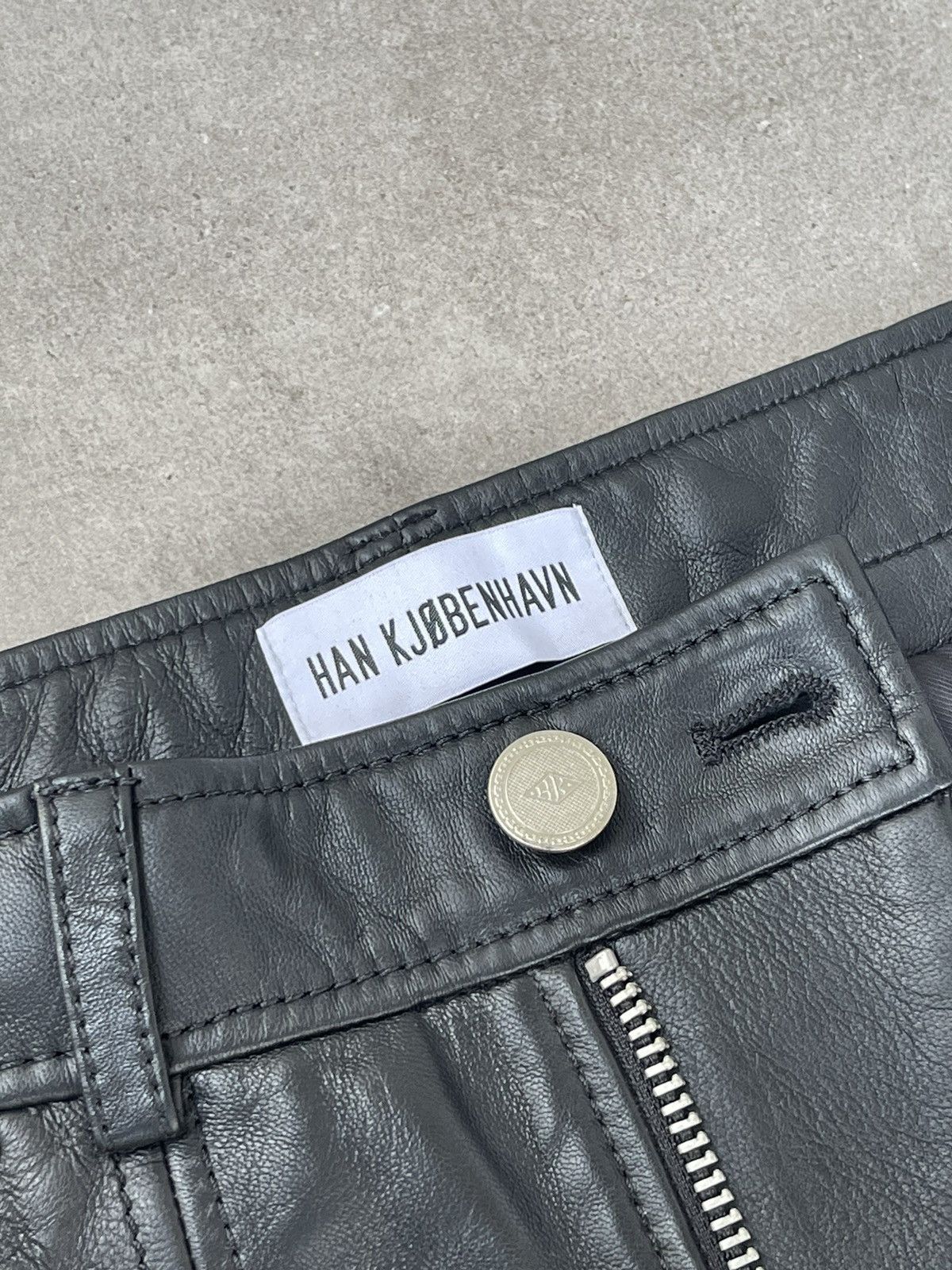 Han Kjobenhavn SS23 !DSWT! Han Kjobenhavn "HK" Knee Logo Leather Pants Size US 32 / EU 48 - 21 Thumbnail