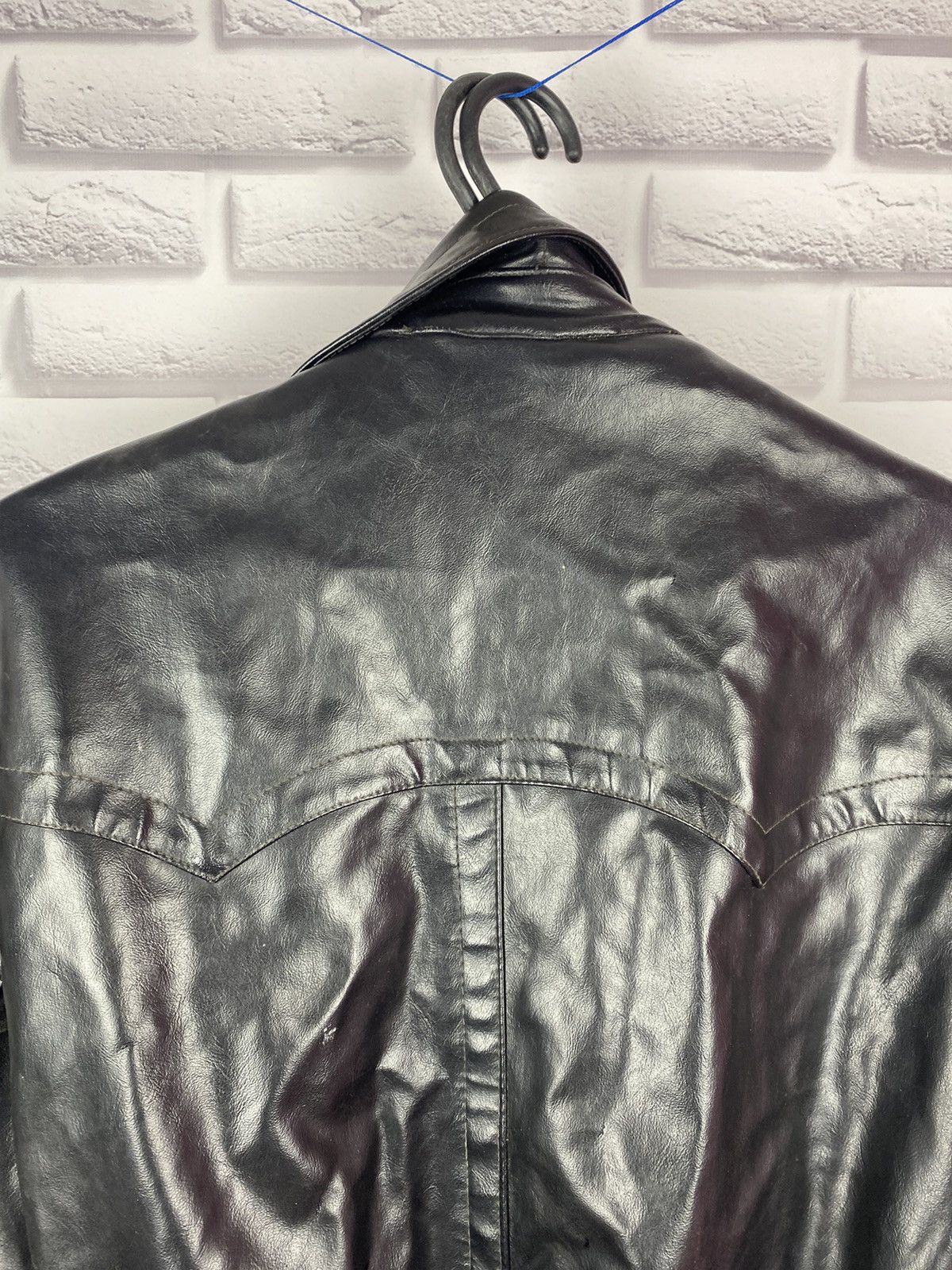 Leather Black vintage leather frock cape coat Size US L / EU 52-54 / 3 - 13 Thumbnail