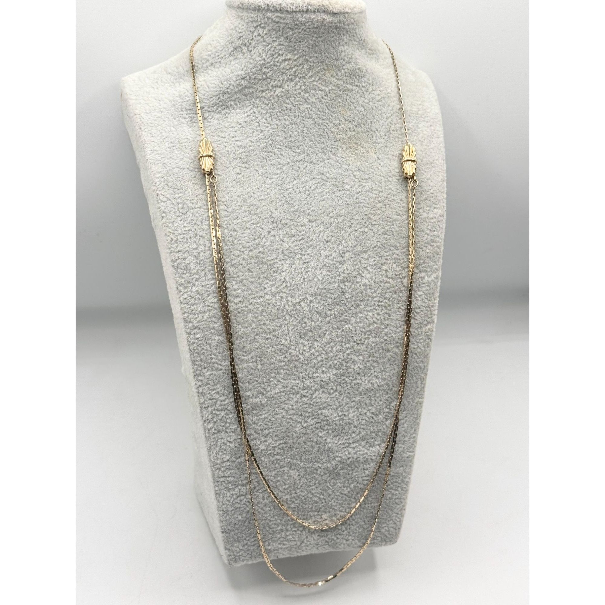 Vintage Vintage gold tone adjustable double chain necklace Size ONE SIZE - 2 Thumbnail